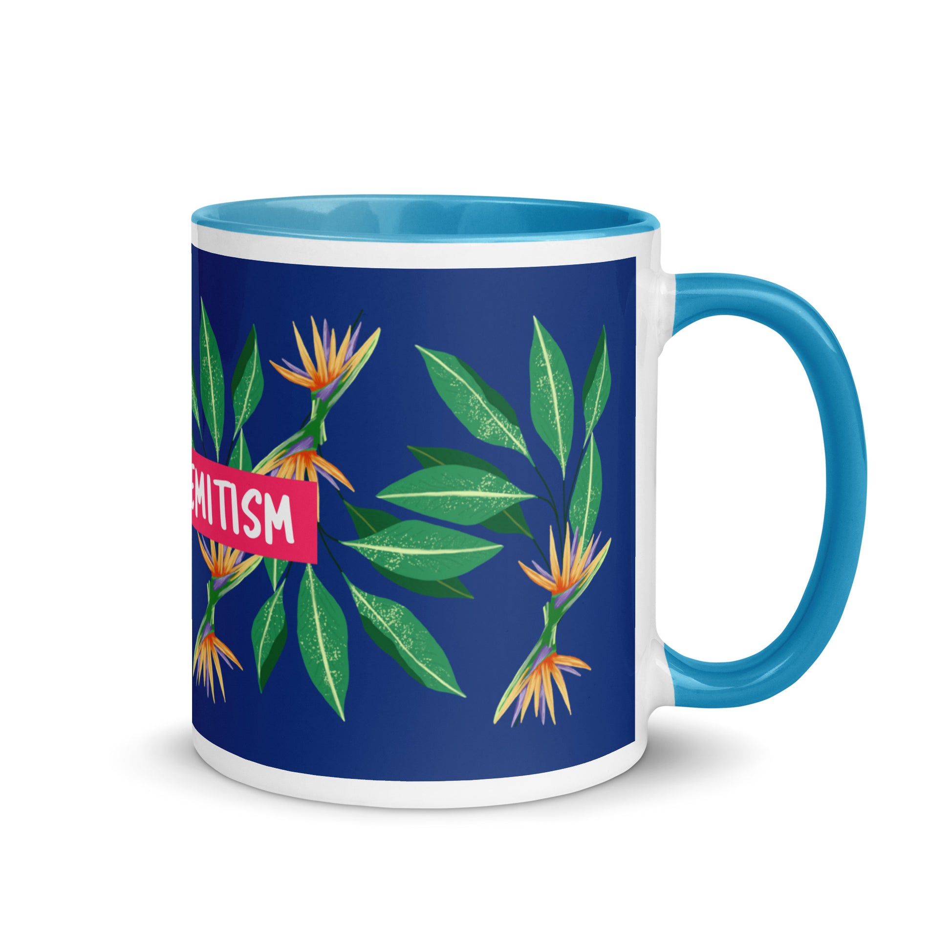 Flower Anthem | Antisemitism | White Mug With Color Inside