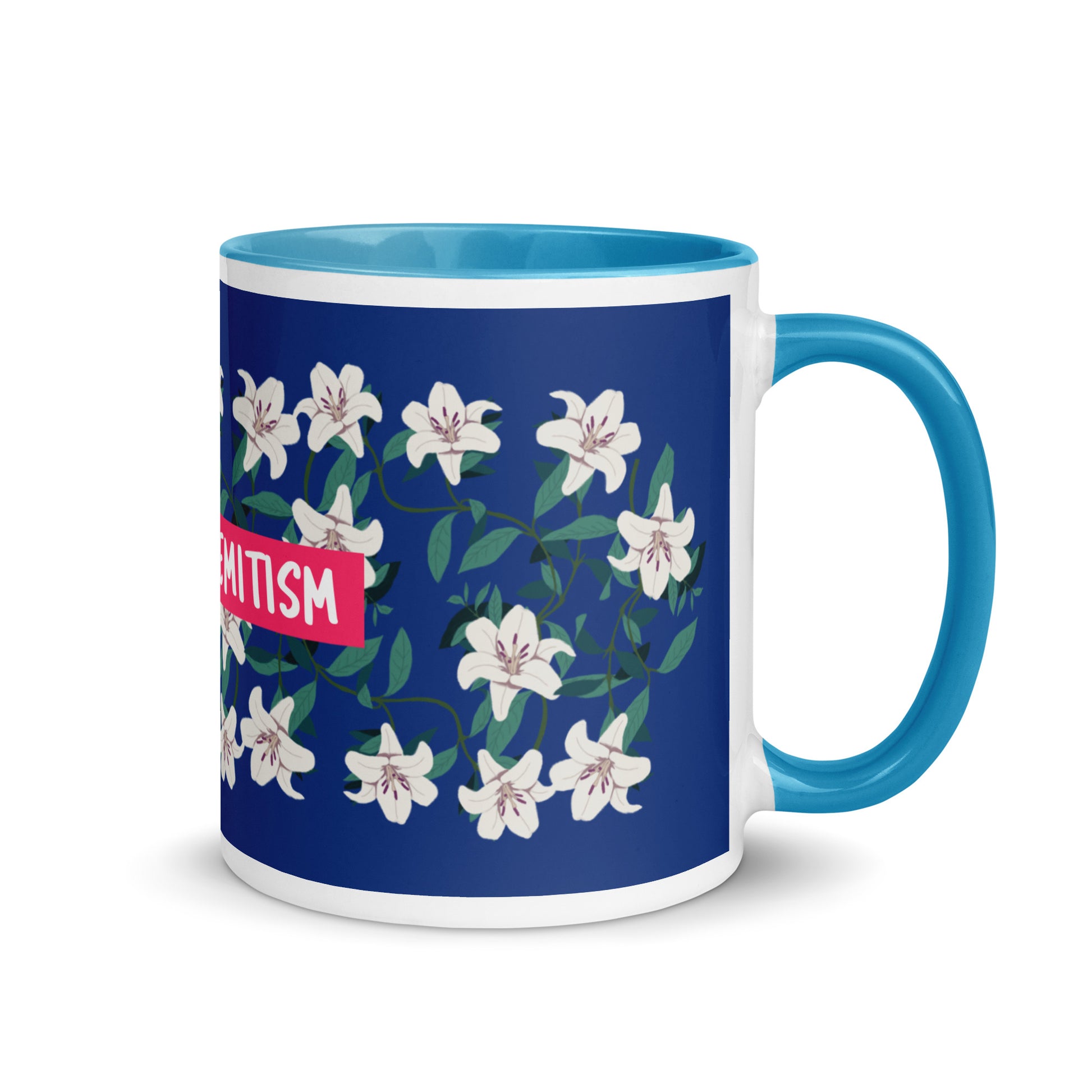Flower Anthem | Antisemitism | White Mug With Color Inside
