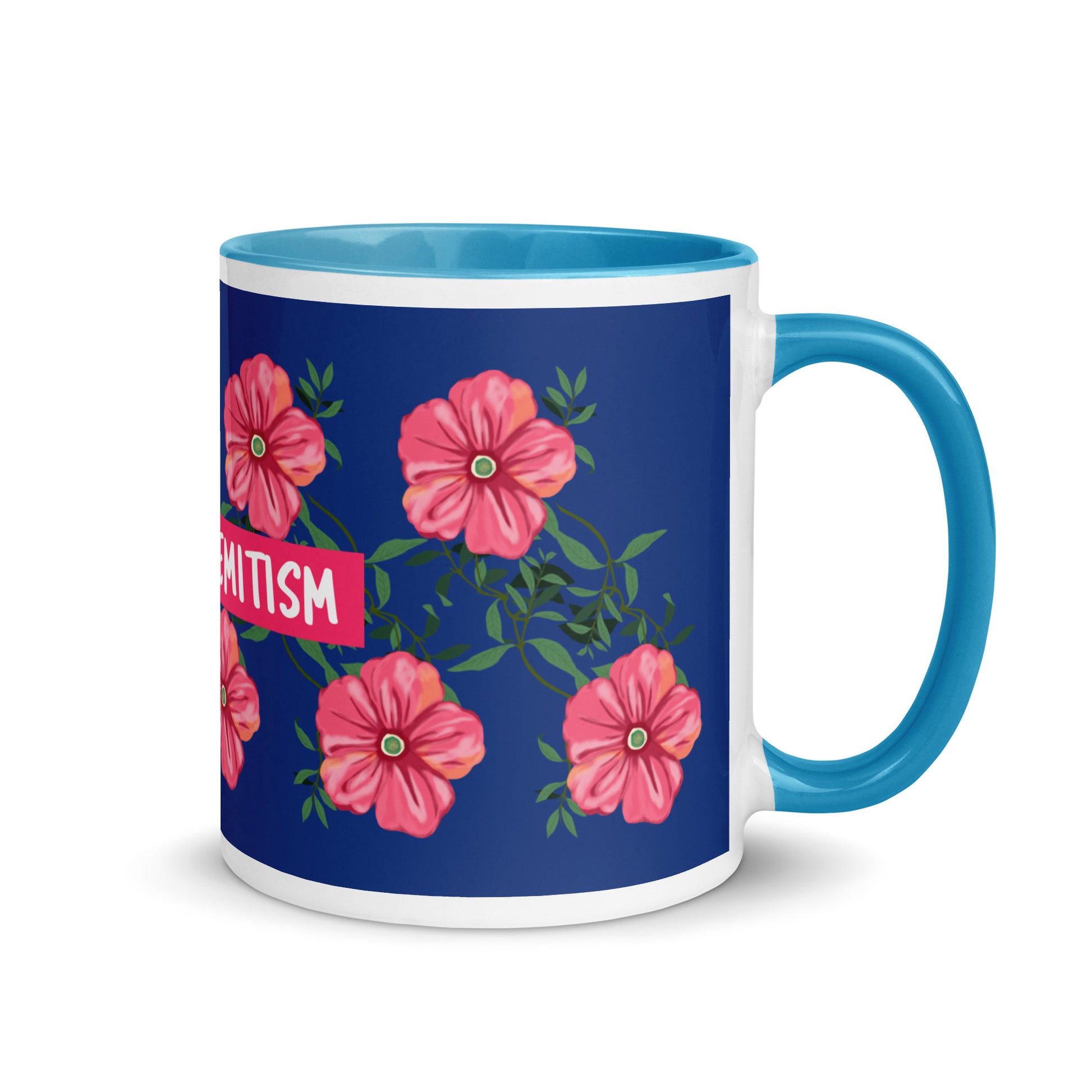 Flower Anthem | Antisemitism | White Mug With Color Inside
