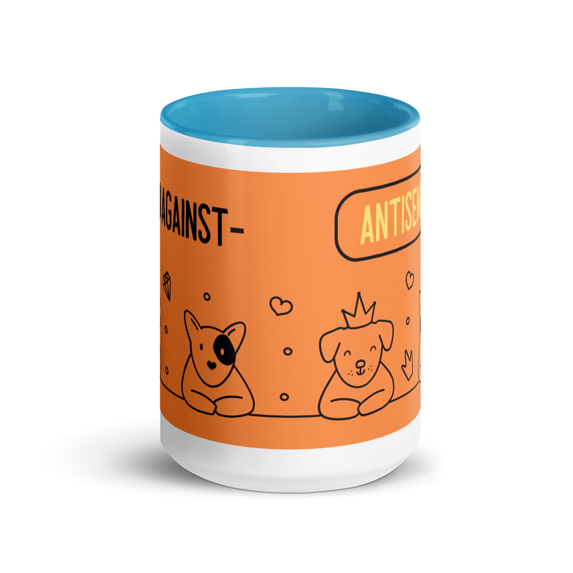Cute Doodle Pet | Antisemitism | White Mug With Color Inside