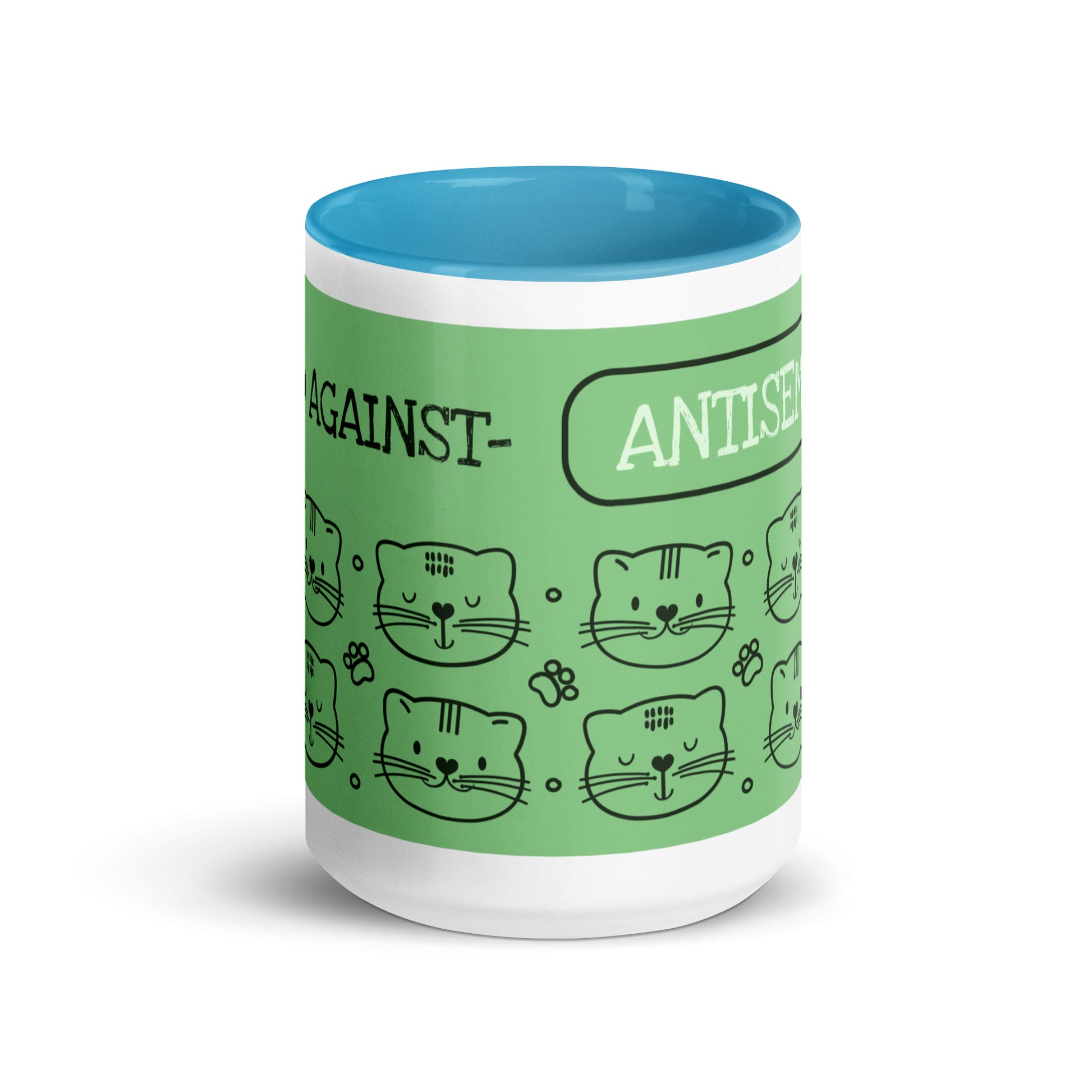 Cute Doodle Pet | Antisemitism | White Mug With Color Inside