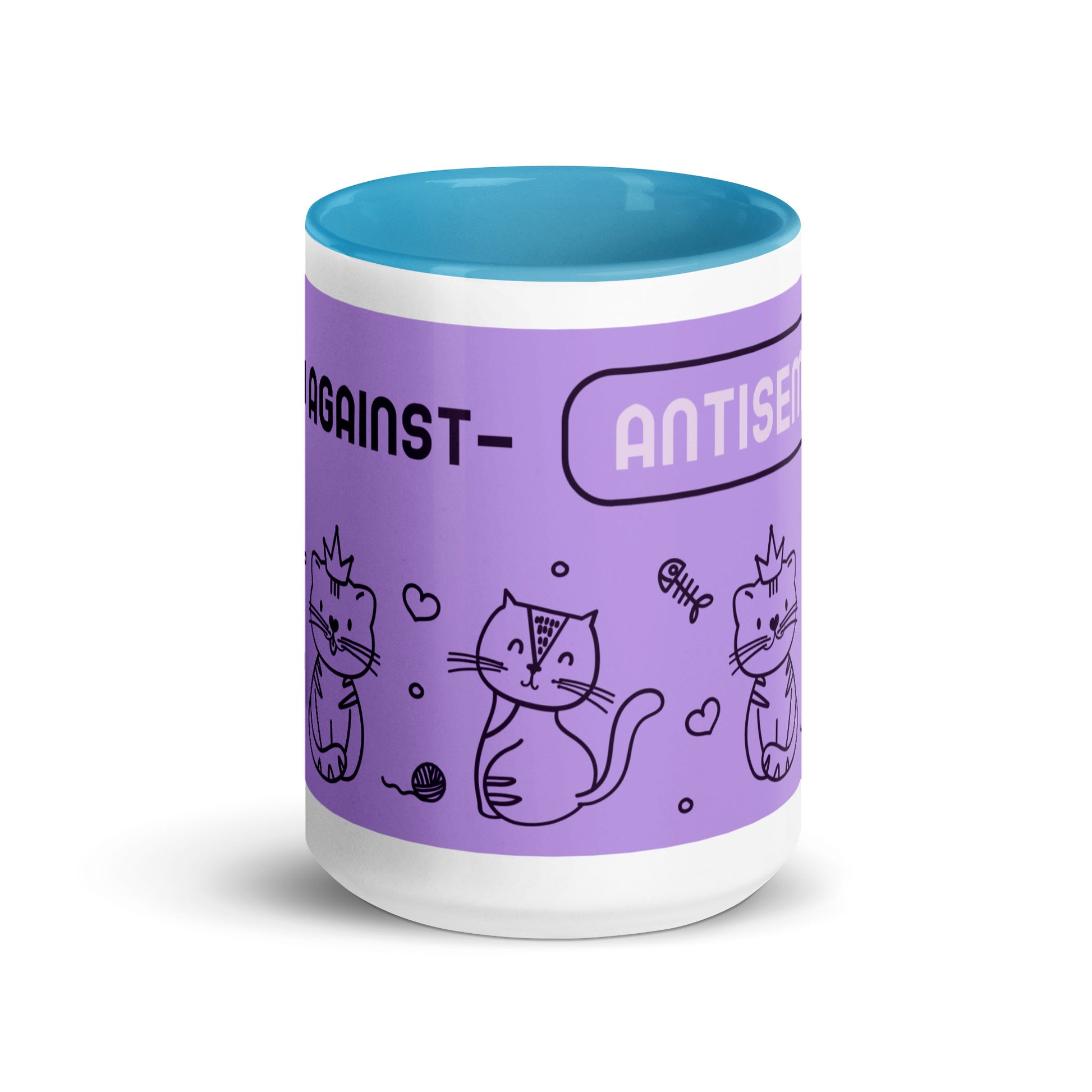 Cute Doodle Pet | Antisemitism | White Mug With Color Inside