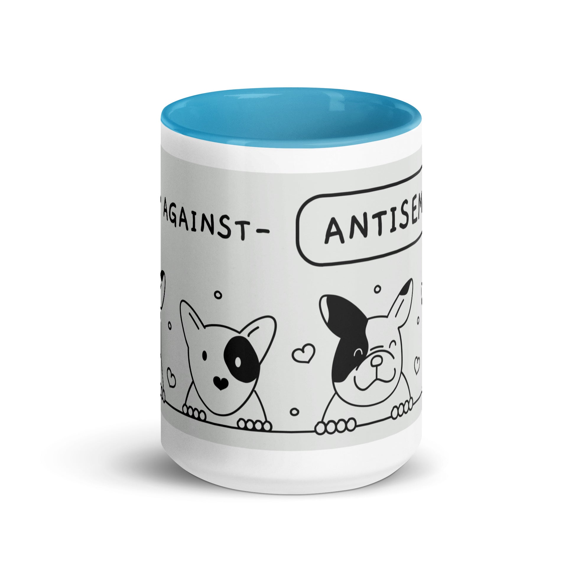 Cute Doodle Pet | Antisemitism | White Mug With Color Inside