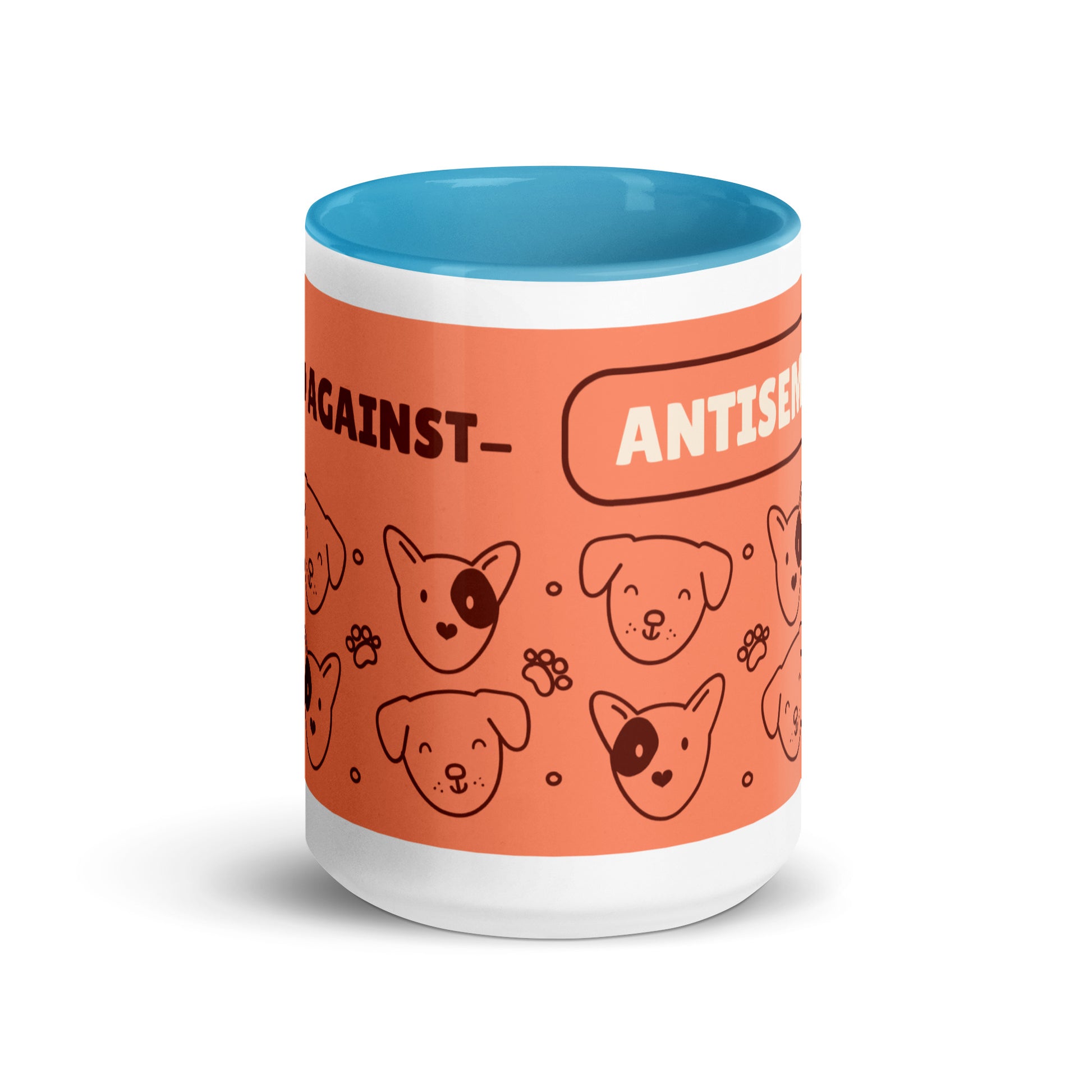 Cute Doodle Pet | Antisemitism | White Mug With Color Inside