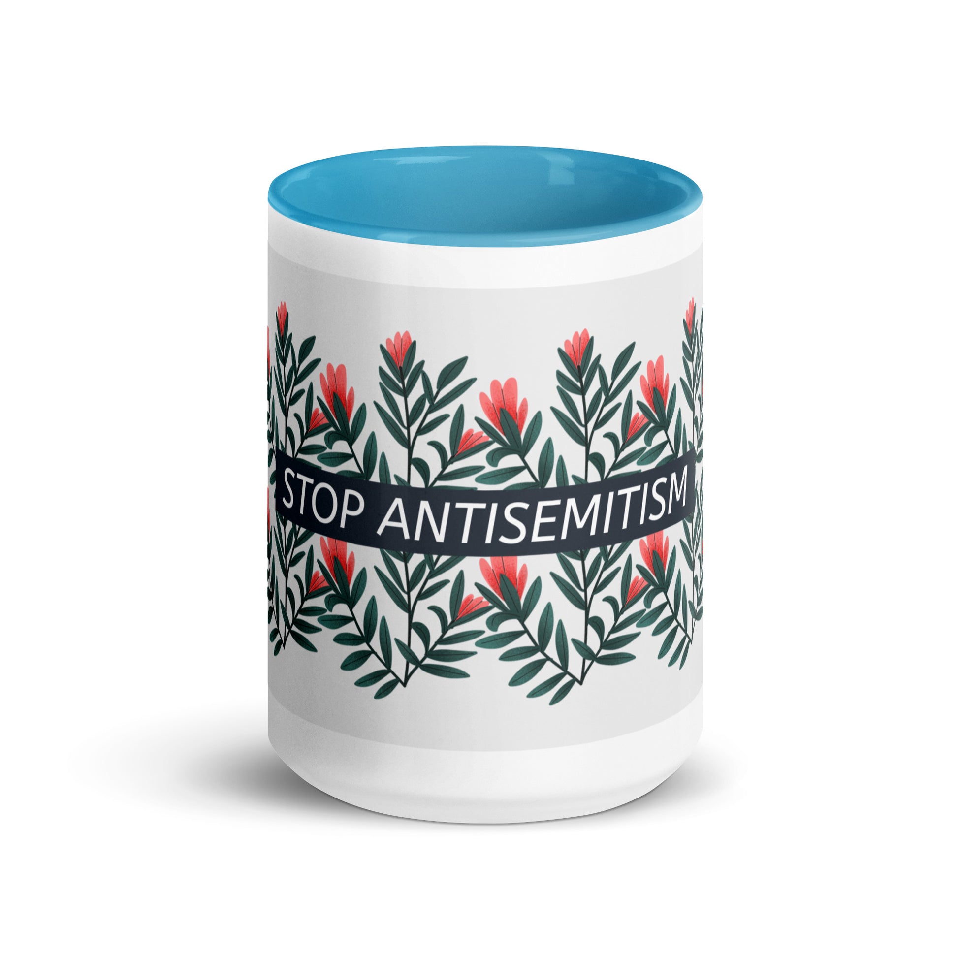 Flower Anthem | Antisemitism | White Mug With Color Inside