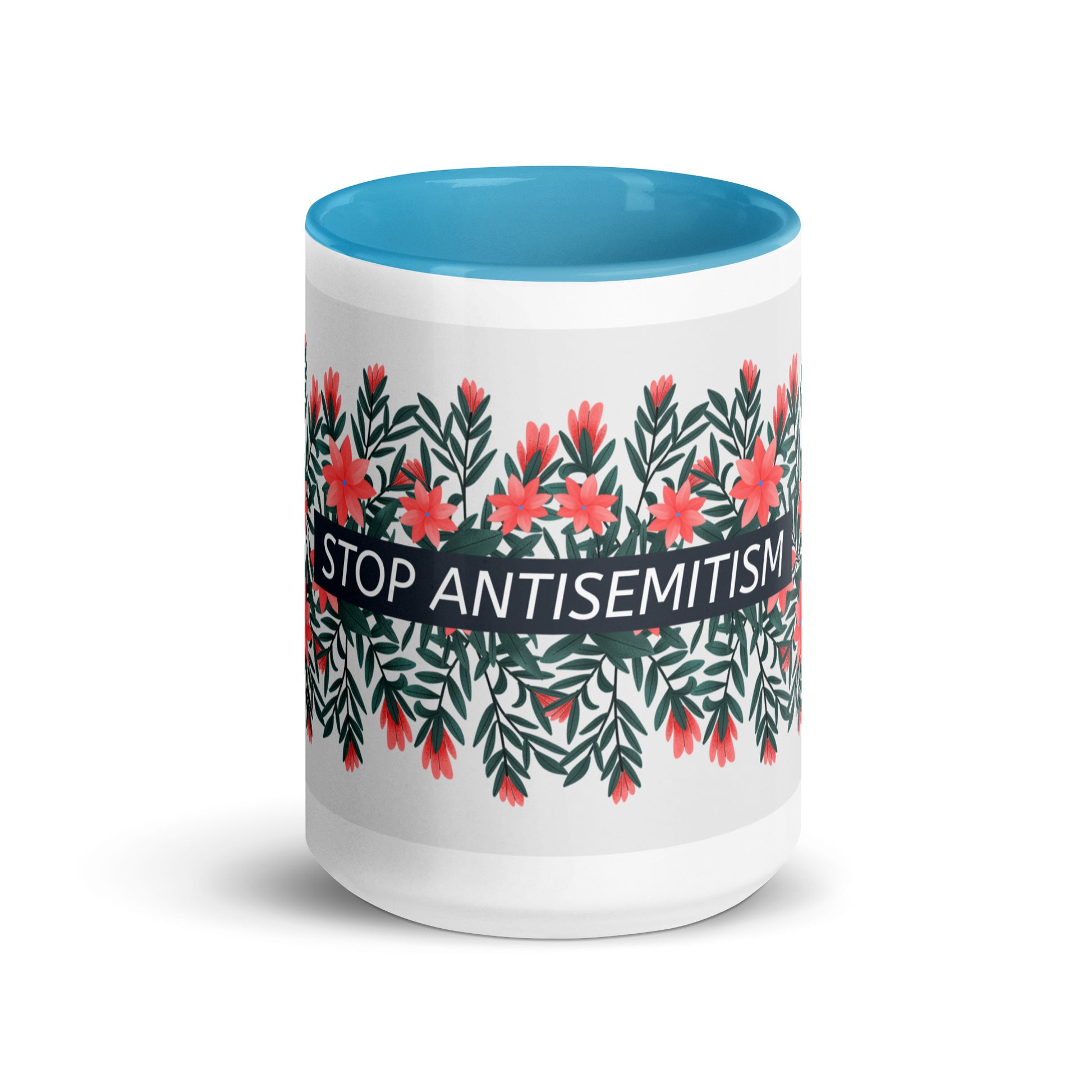 Flower Anthem | Antisemitism | White Mug With Color Inside