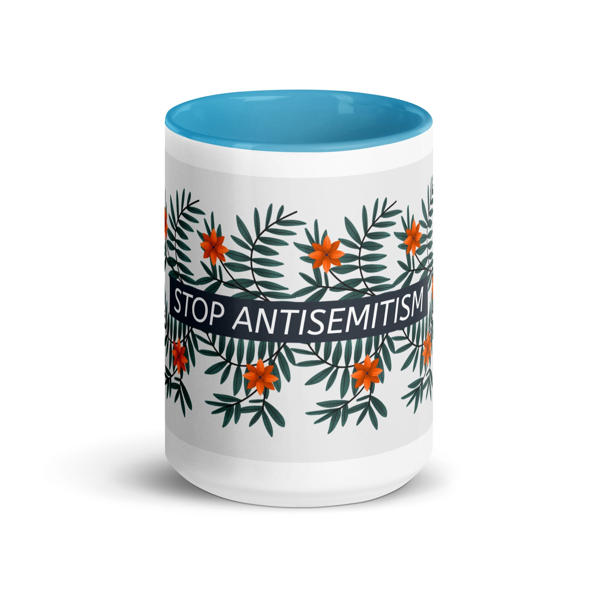 Flower Anthem | Antisemitism | White Mug With Color Inside