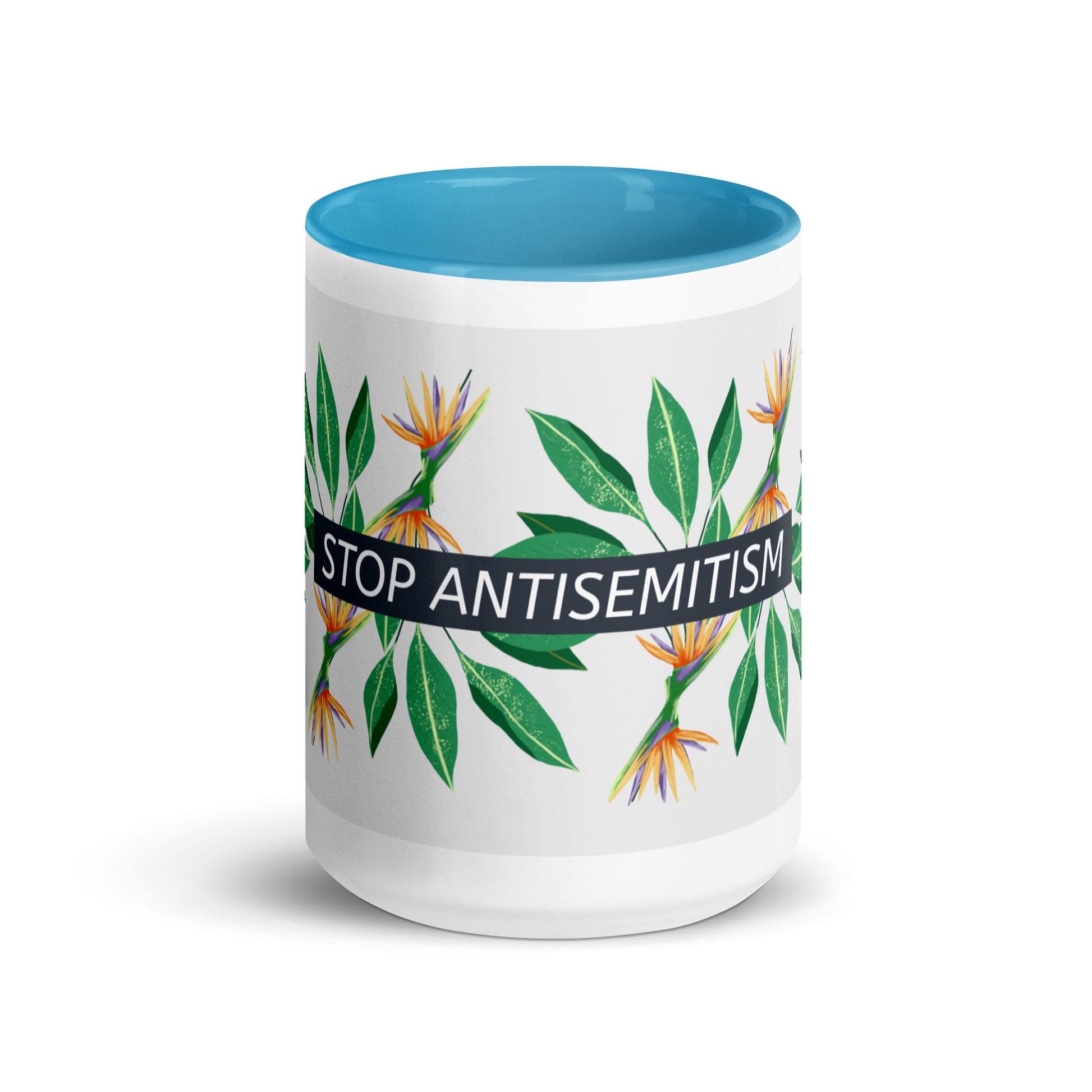 Flower Anthem | Antisemitism | White Mug With Color Inside
