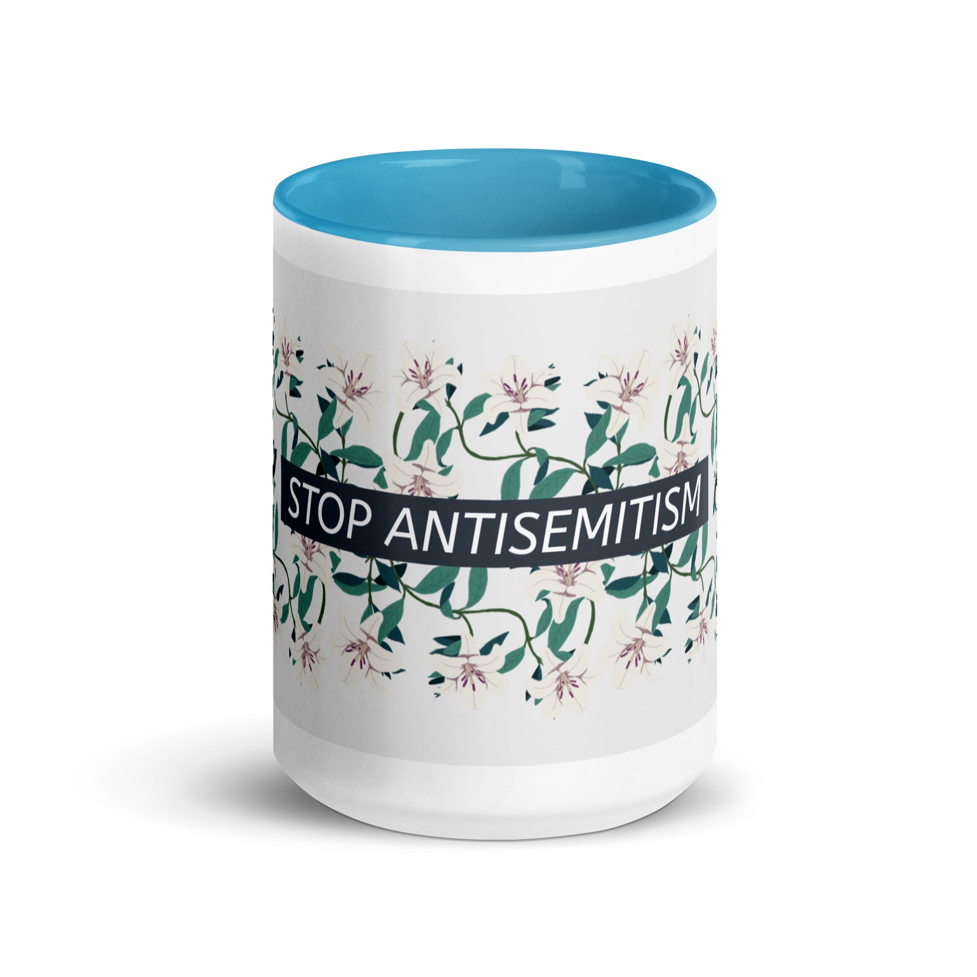 Flower Anthem | Antisemitism | White Mug With Color Inside