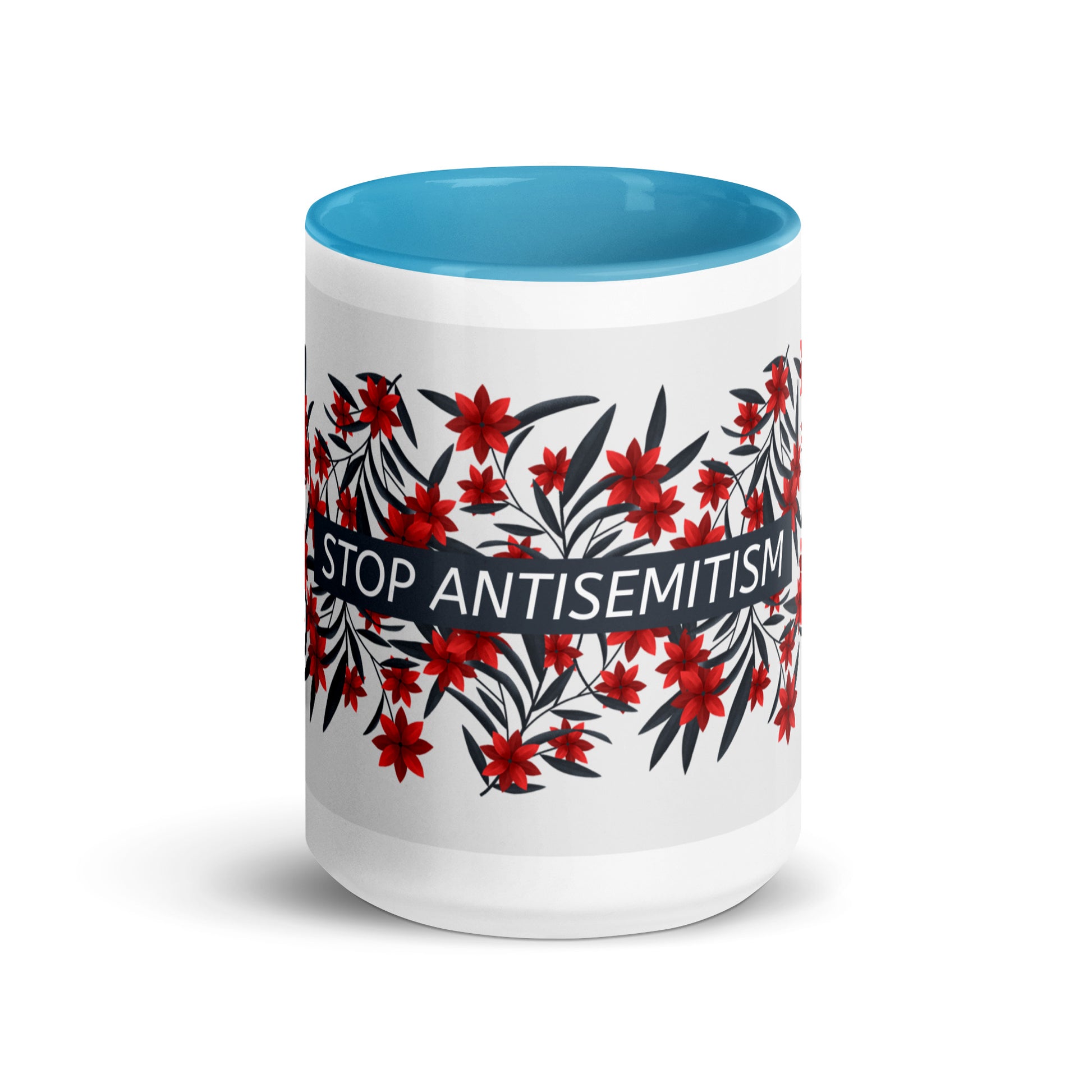 Flower Anthem | Antisemitism | White Mug With Color Inside