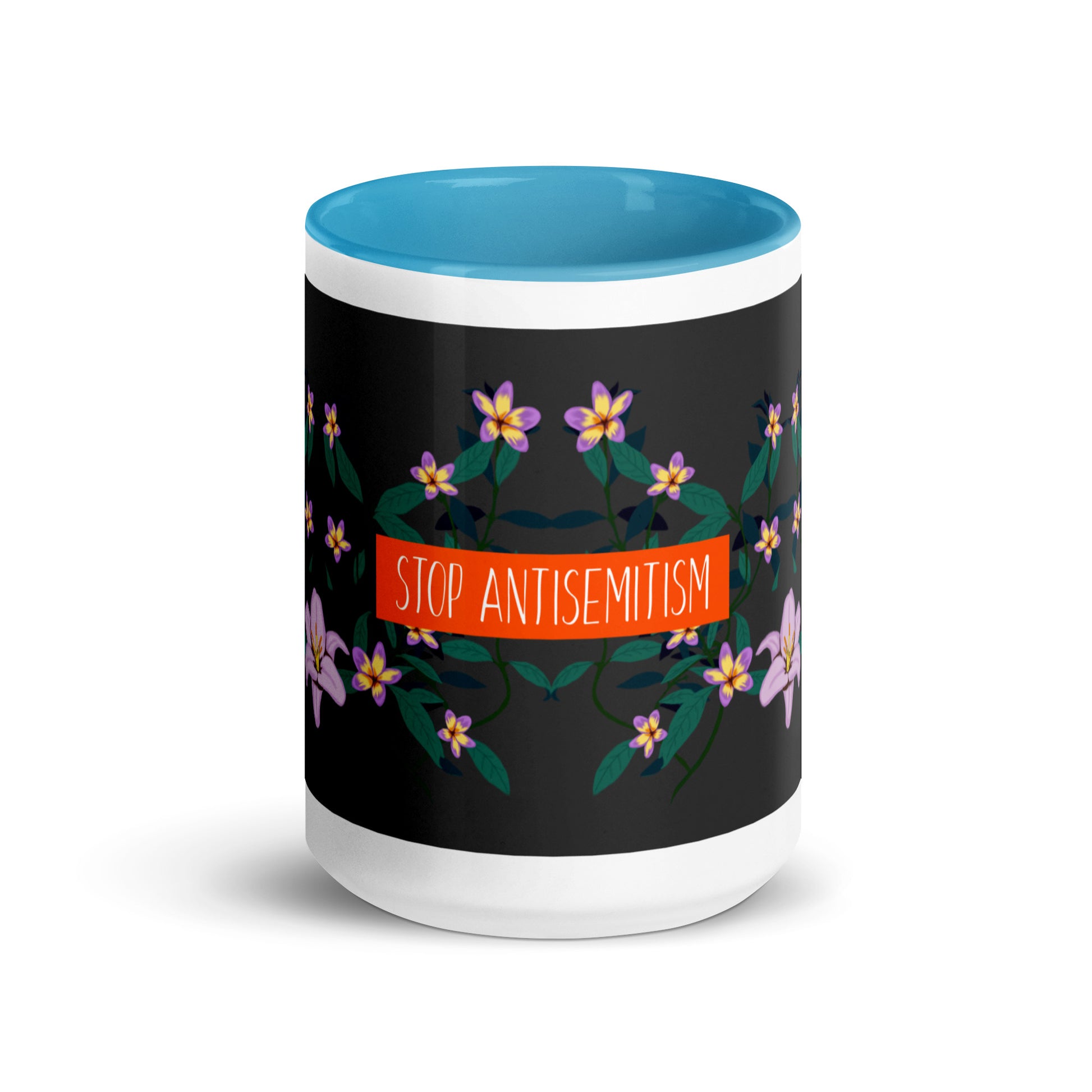 Flower Anthem | Antisemitism | White Mug With Color Inside
