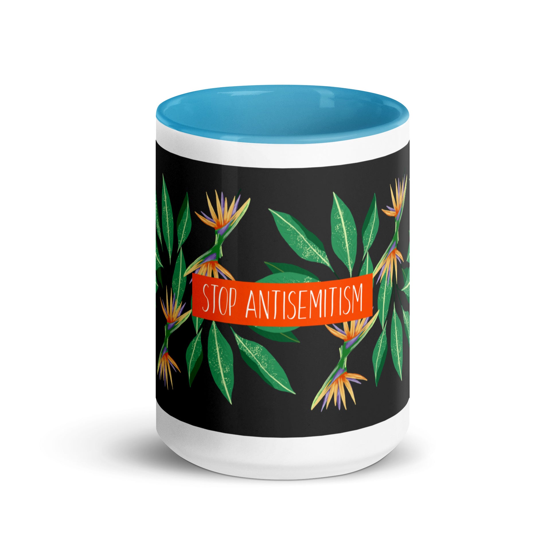 Flower Anthem | Antisemitism | White Mug With Color Inside