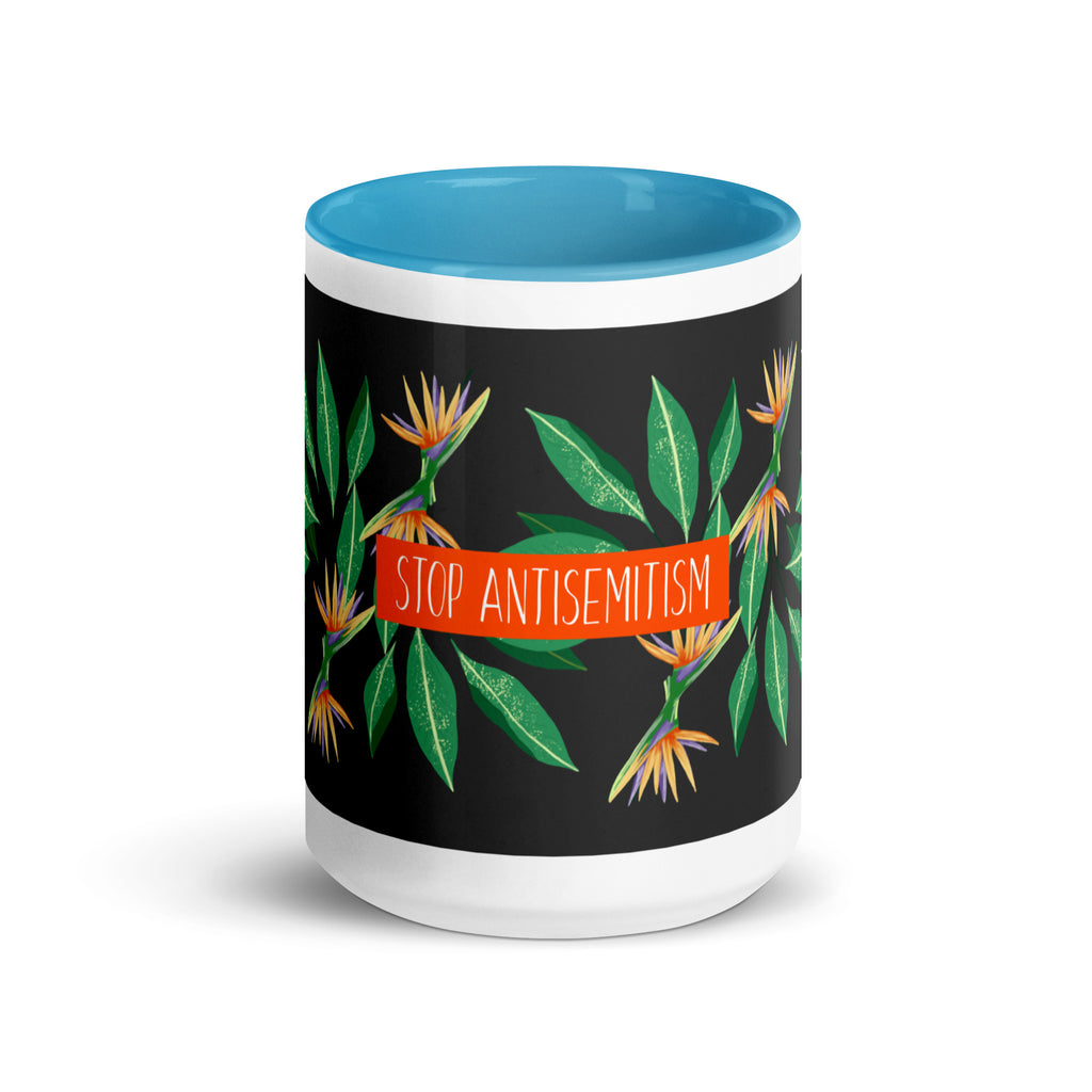 Flower Anthem | Antisemitism | White Mug With Color Inside