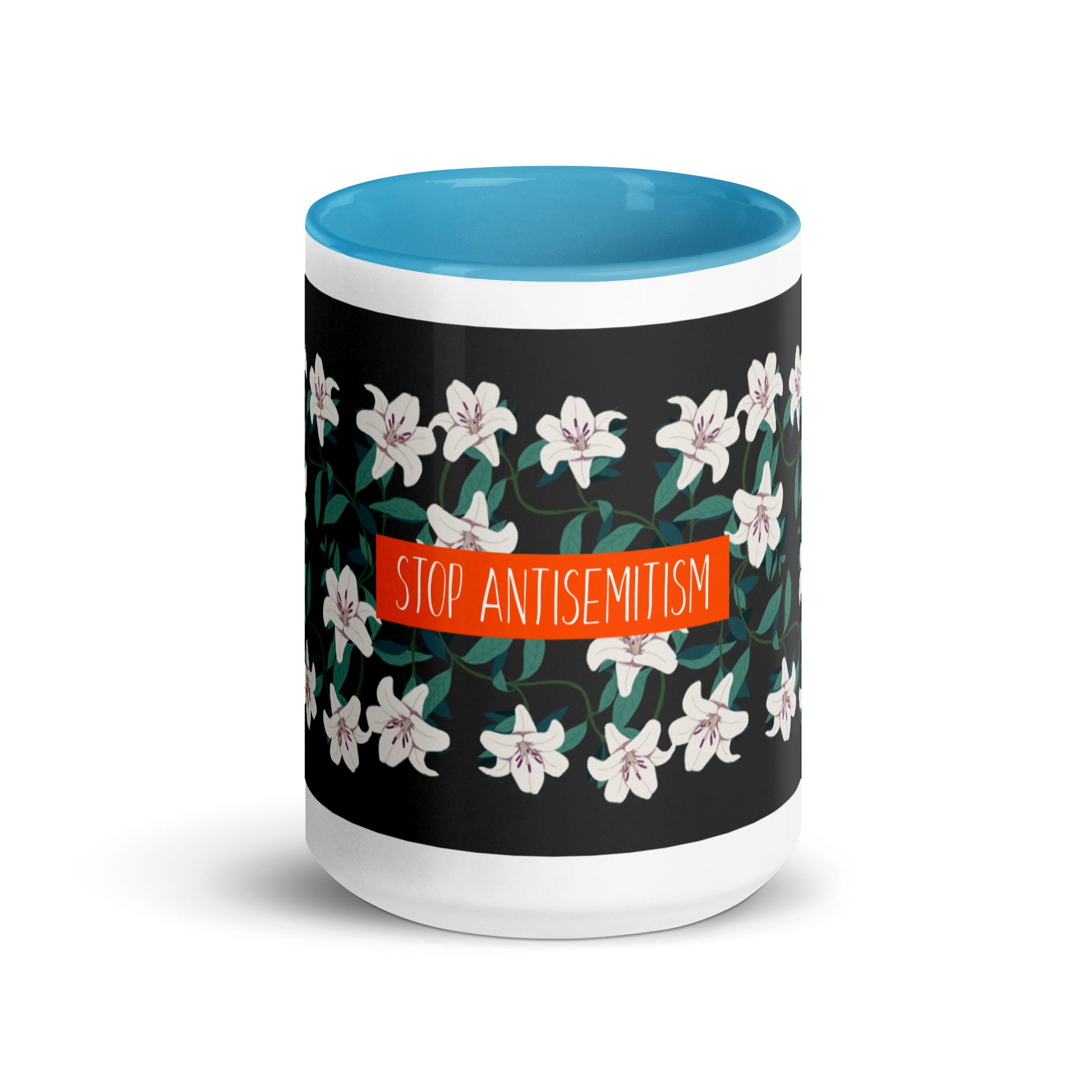 Flower Anthem | Antisemitism | White Mug With Color Inside