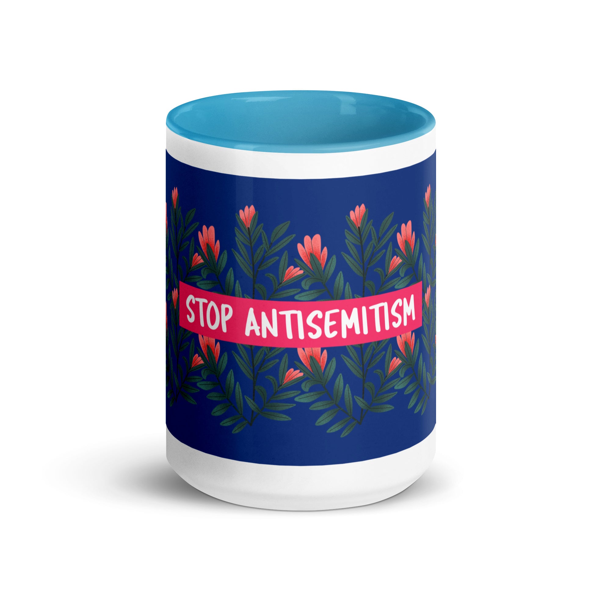 Flower Anthem | Antisemitism | White Mug With Color Inside