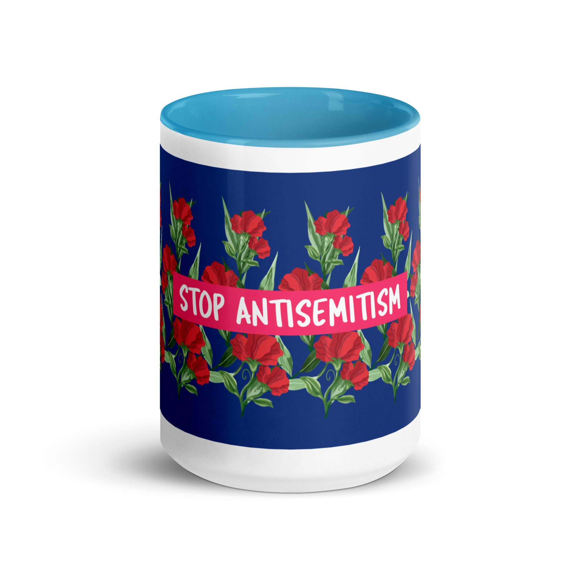 Flower Anthem | Antisemitism | White Mug With Color Inside