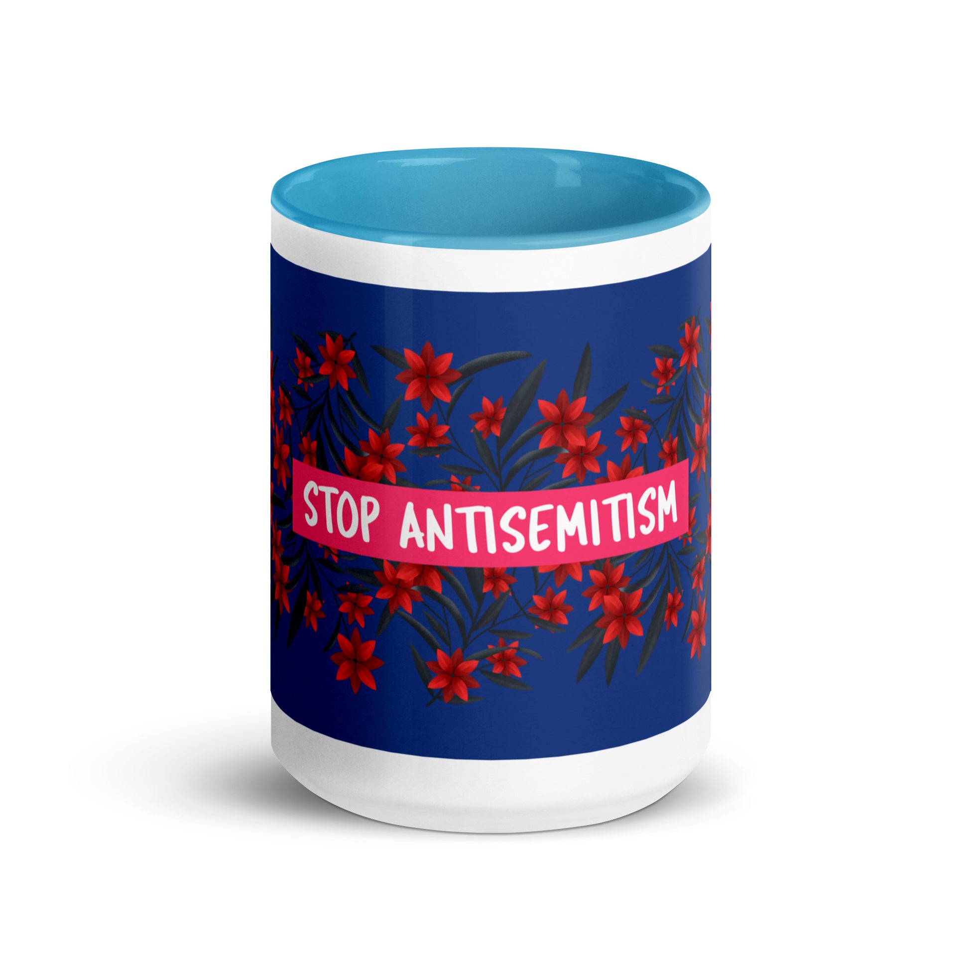 Flower Anthem | Antisemitism | White Mug With Color Inside