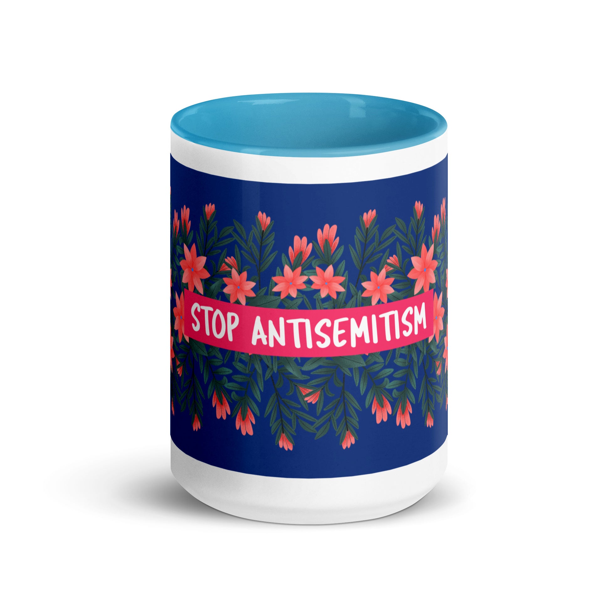 Flower Anthem | Antisemitism | White Mug With Color Inside