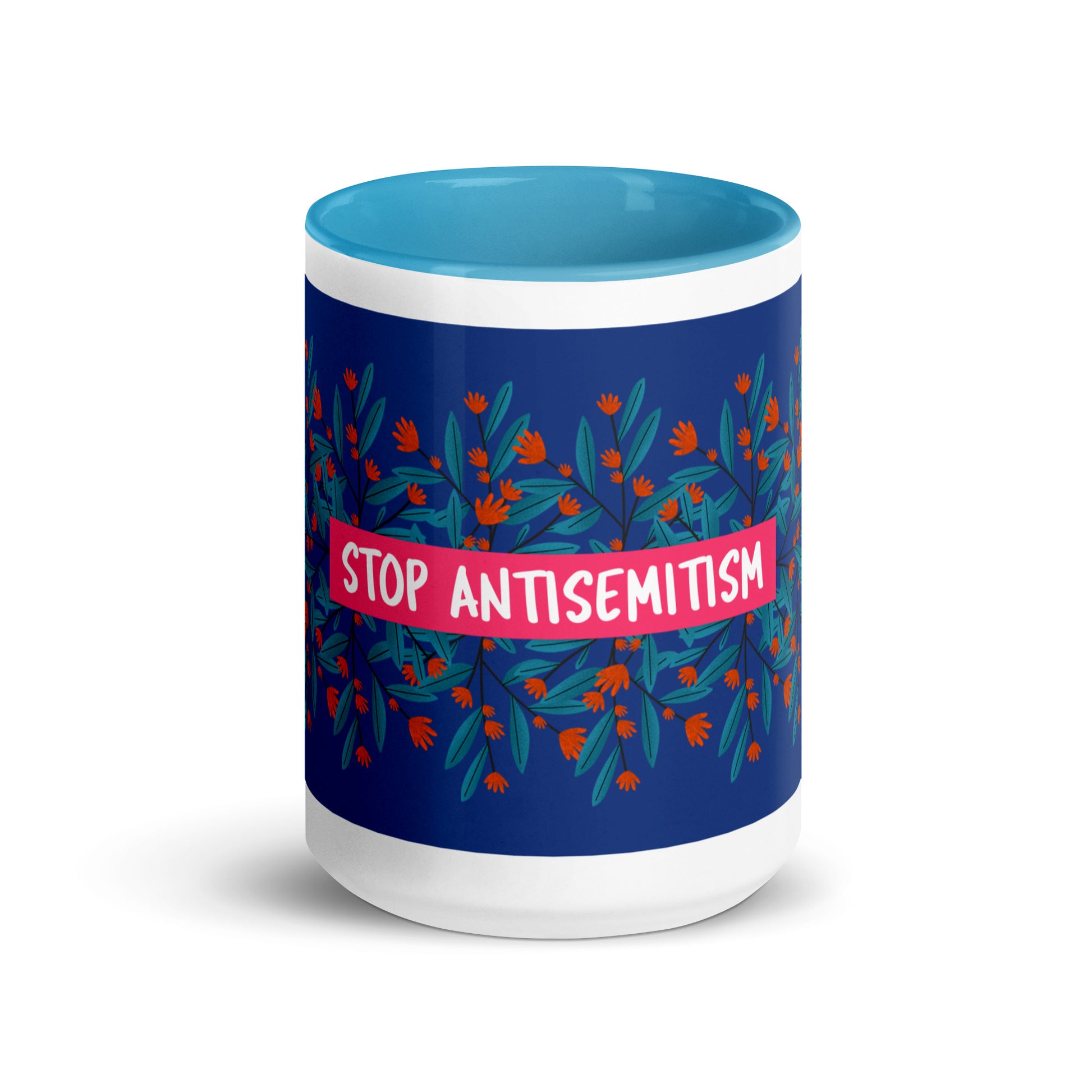 Flower Anthem | Antisemitism | White Mug With Color Inside