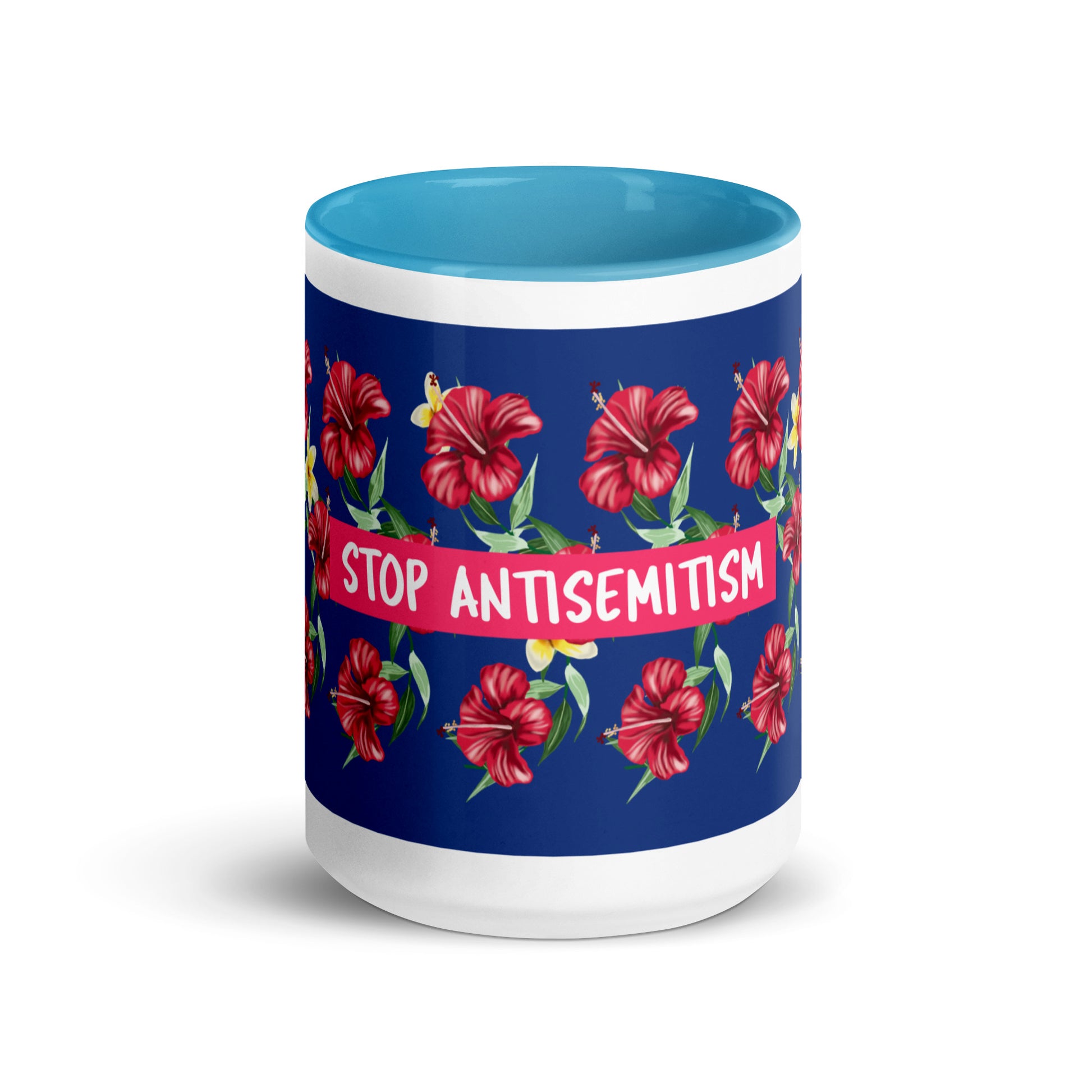 Flower Anthem | Antisemitism | White Mug With Color Inside