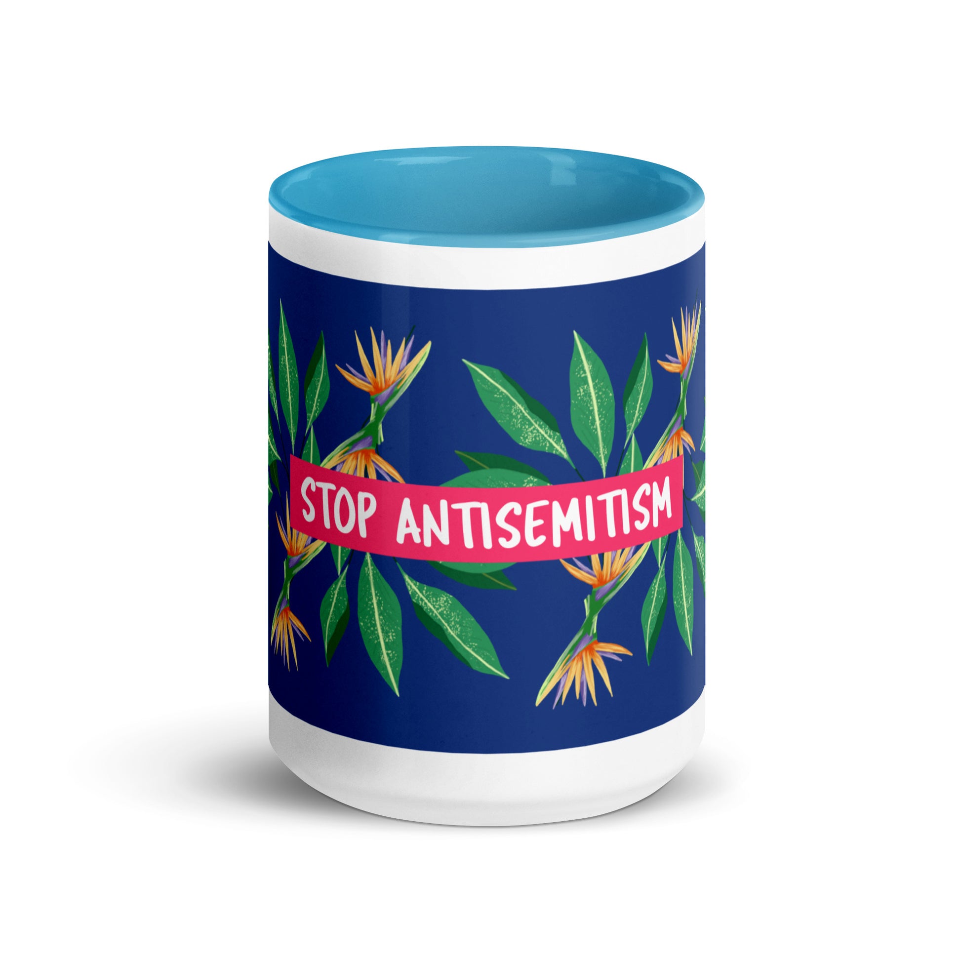 Flower Anthem | Antisemitism | White Mug With Color Inside