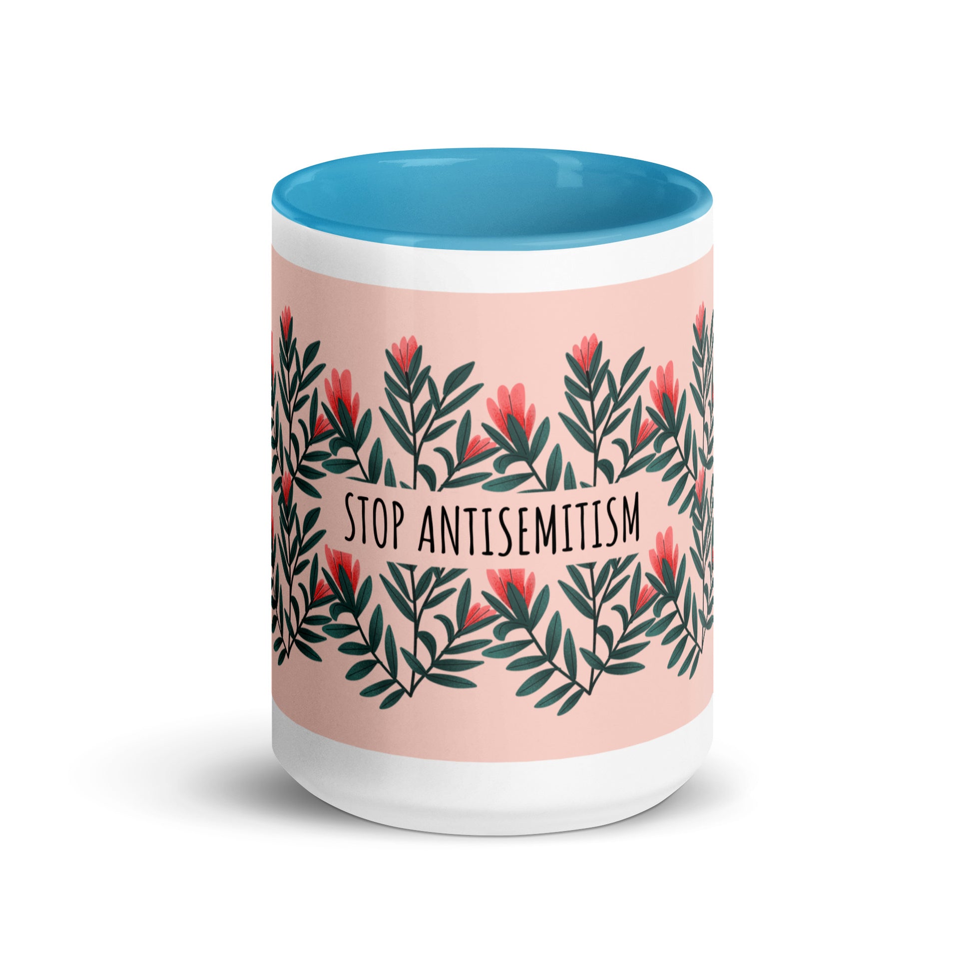 Flower Anthem | Antisemitism | White Mug With Color Inside