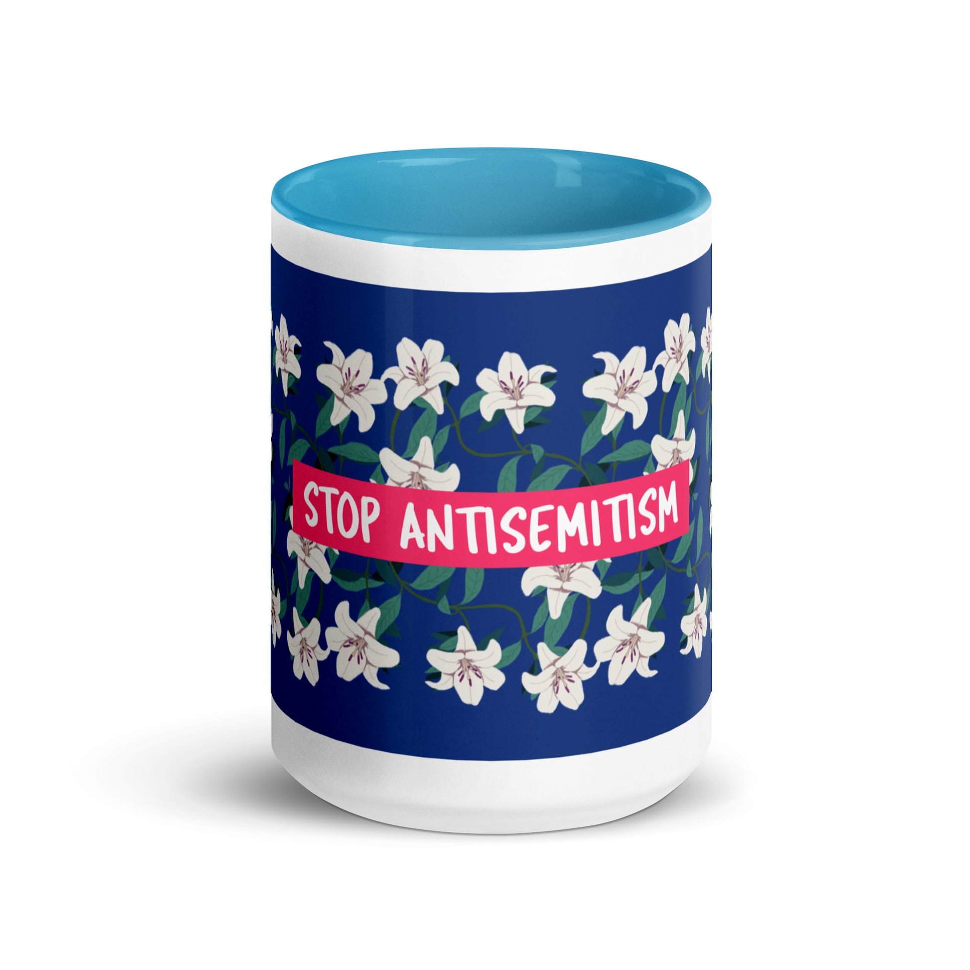 Flower Anthem | Antisemitism | White Mug With Color Inside