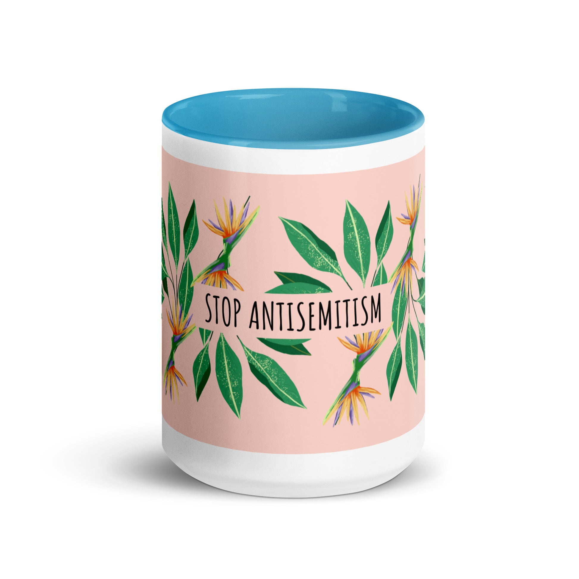 Flower Anthem | Antisemitism | White Mug With Color Inside