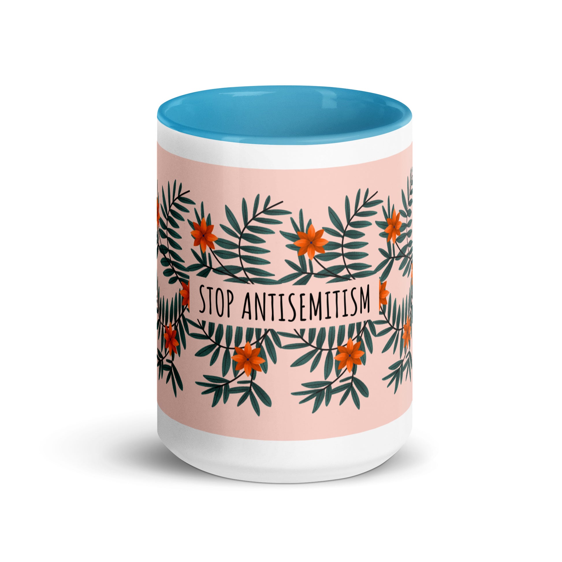Flower Anthem | Antisemitism | White Mug With Color Inside