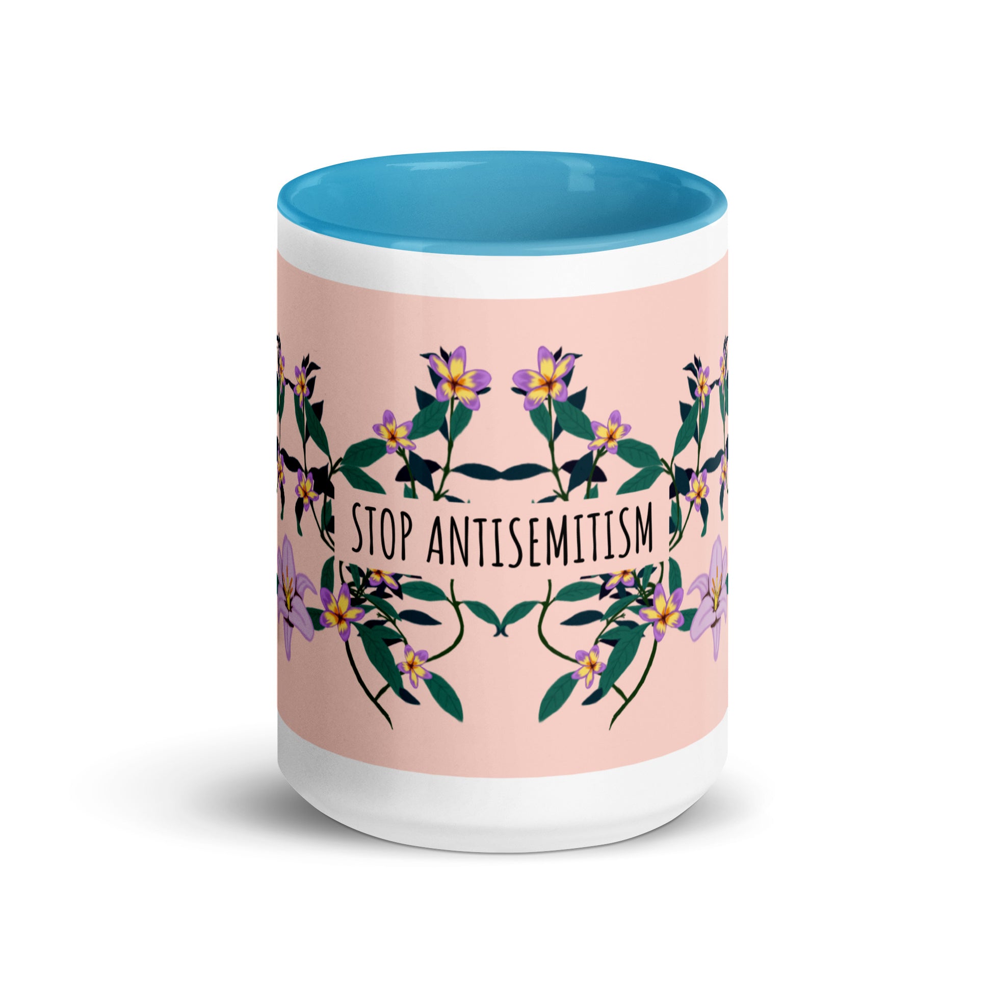 Flower Anthem | Antisemitism | White Mug With Color Inside