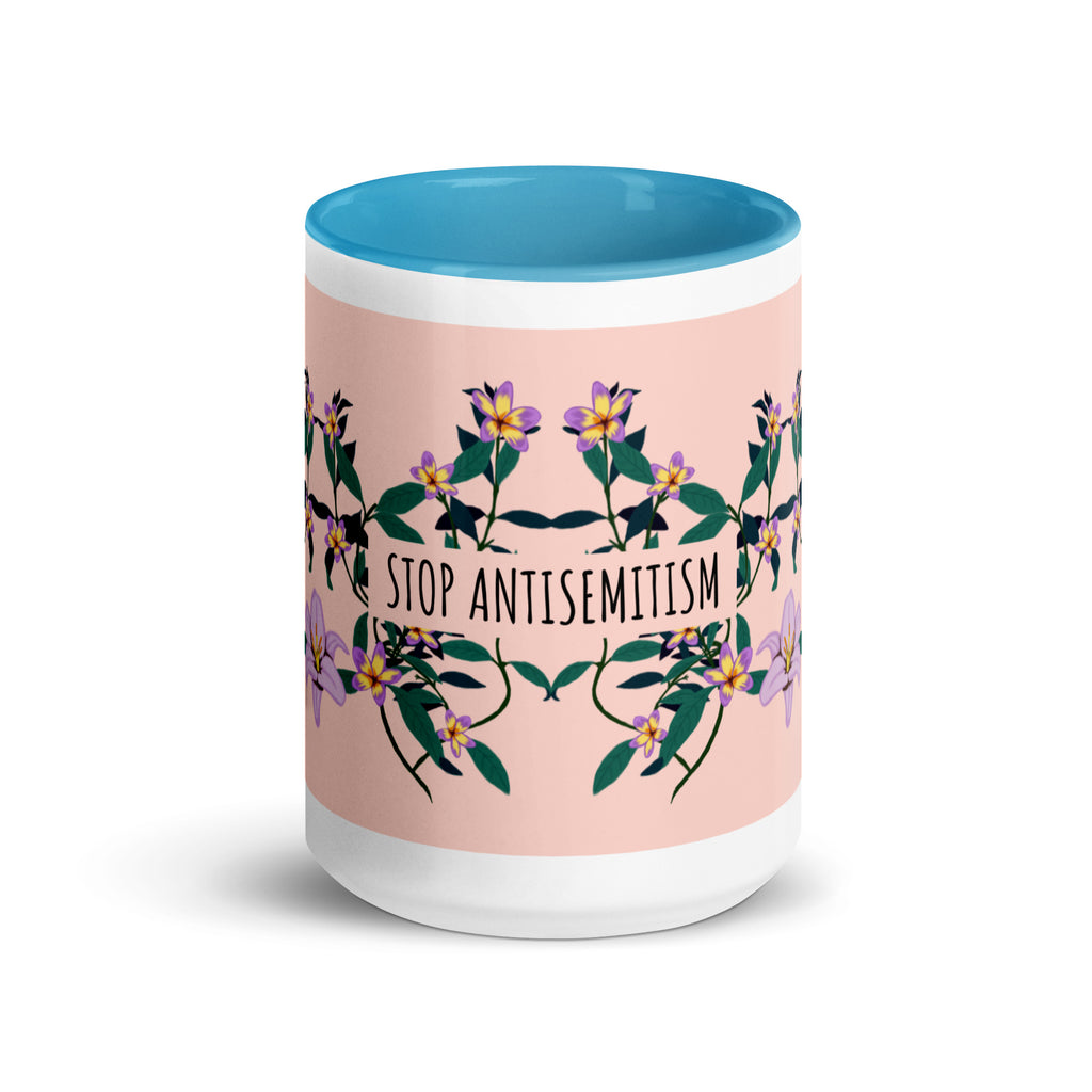 Flower Anthem | Antisemitism | White Mug With Color Inside