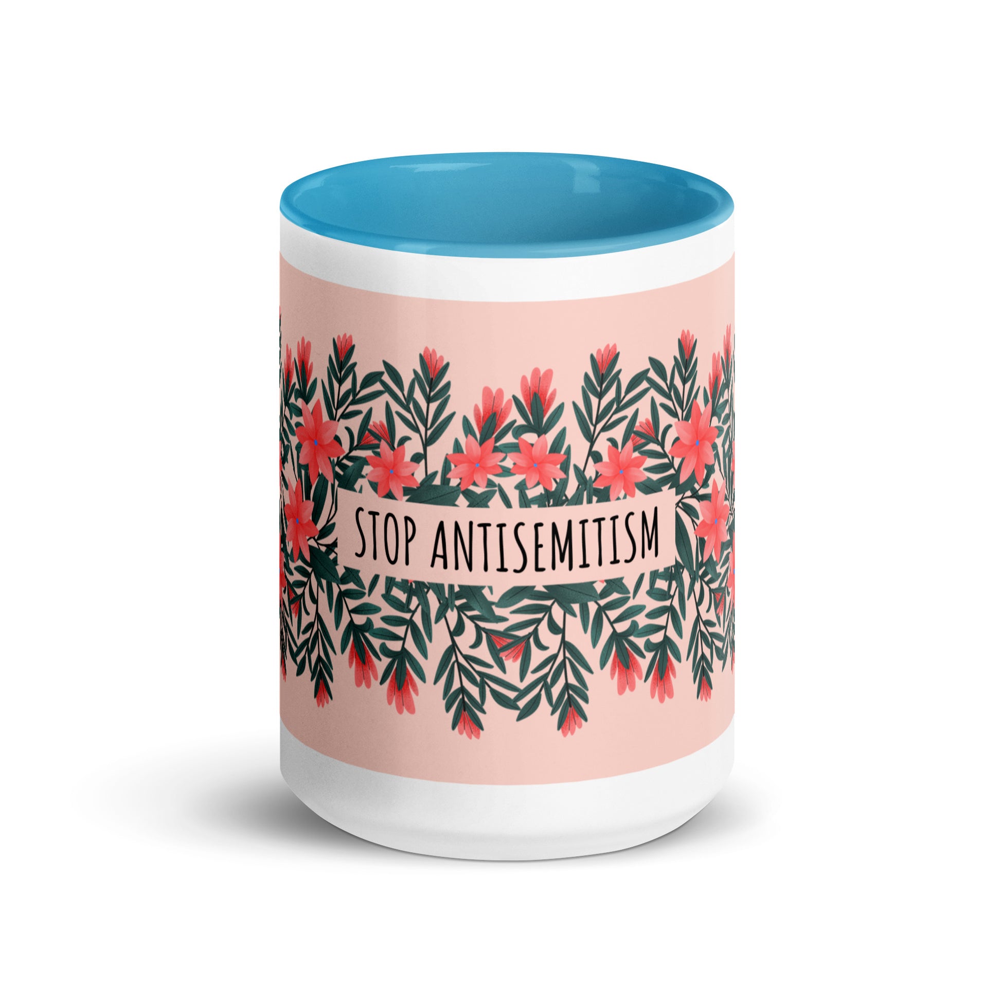 Flower Anthem | Antisemitism | White Mug With Color Inside