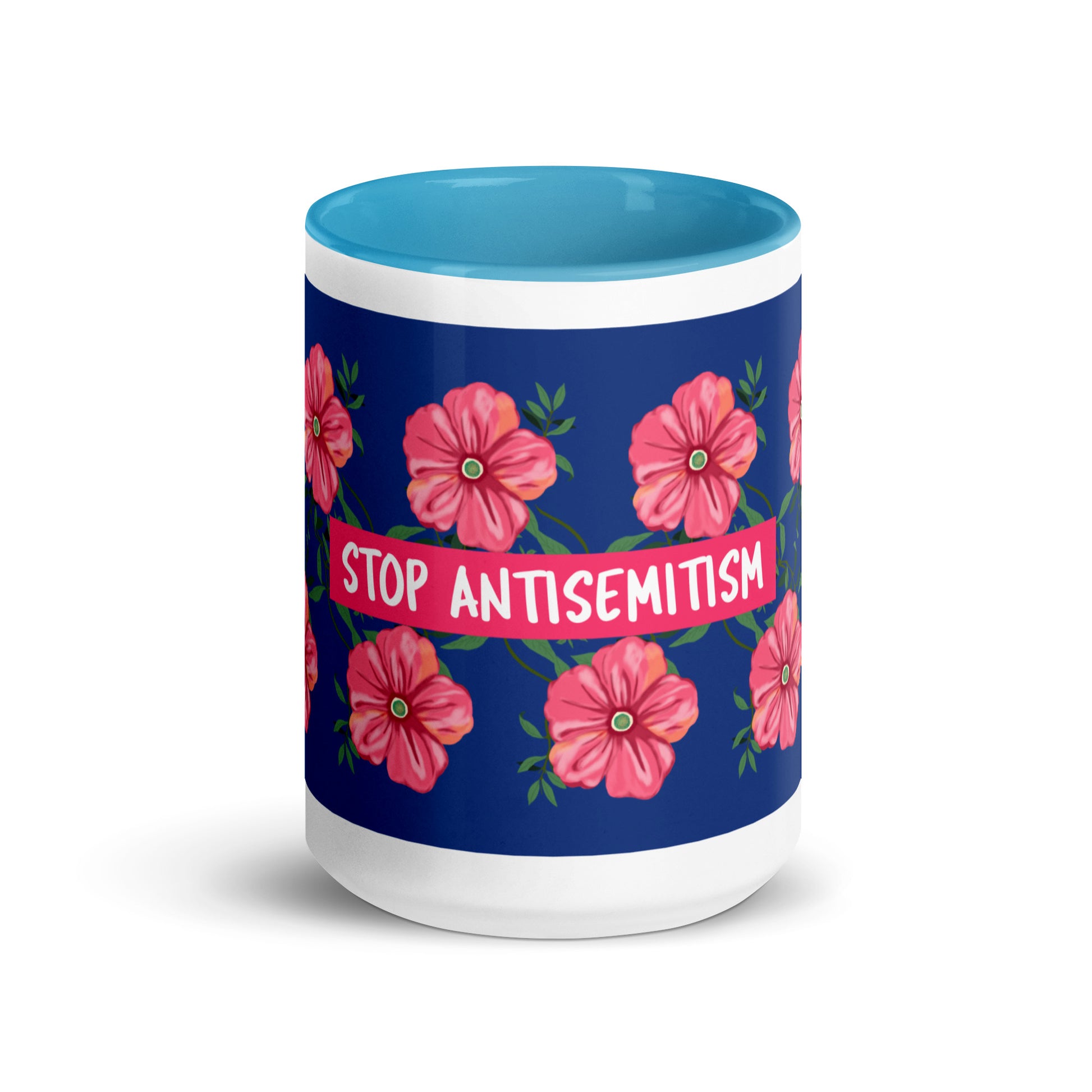 Flower Anthem | Antisemitism | White Mug With Color Inside