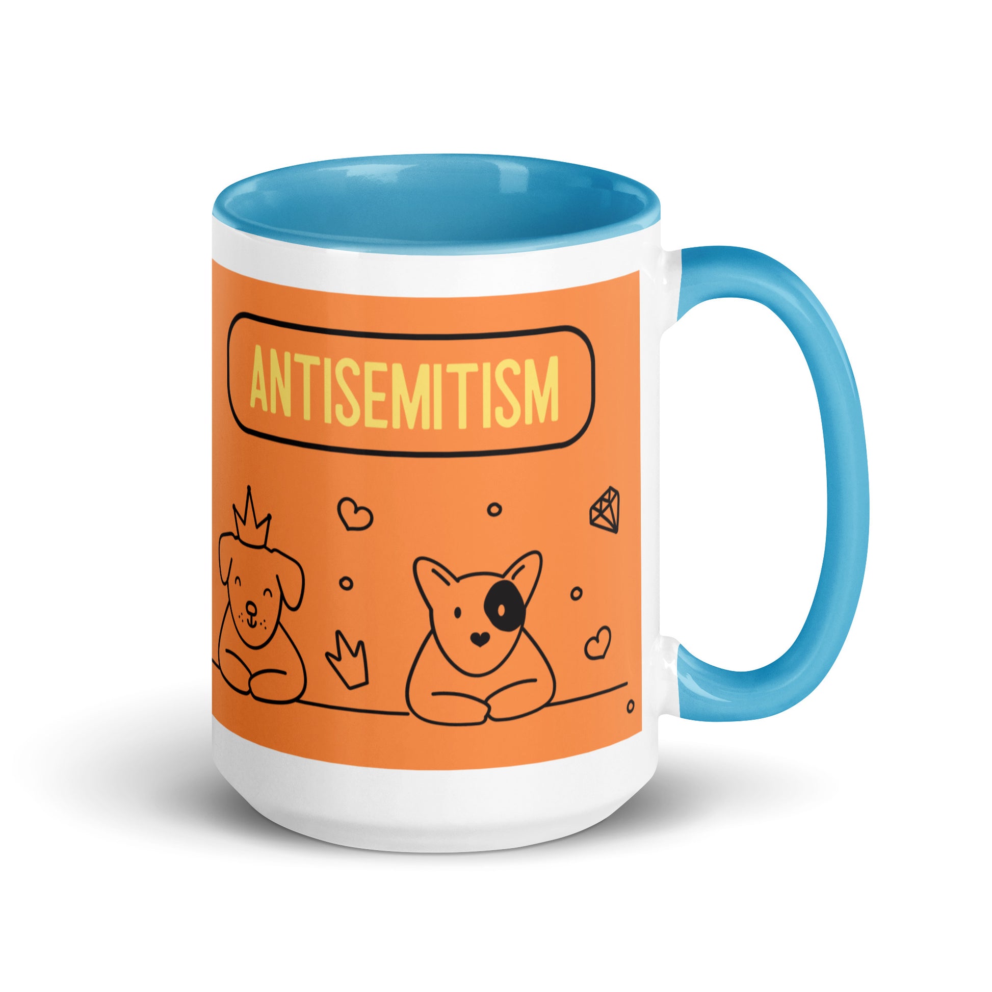 Cute Doodle Pet | Antisemitism | White Mug With Color Inside