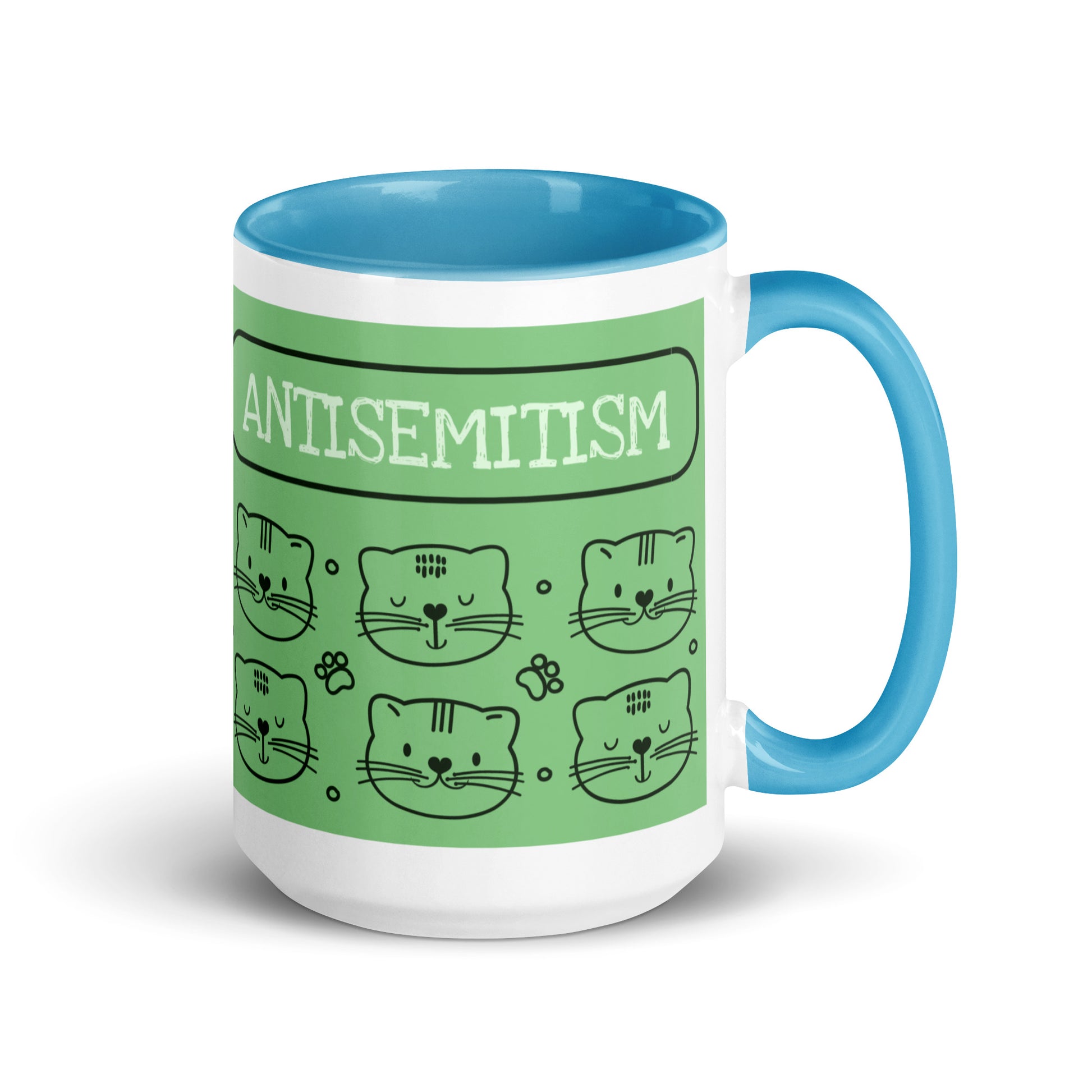 Cute Doodle Pet | Antisemitism | White Mug With Color Inside