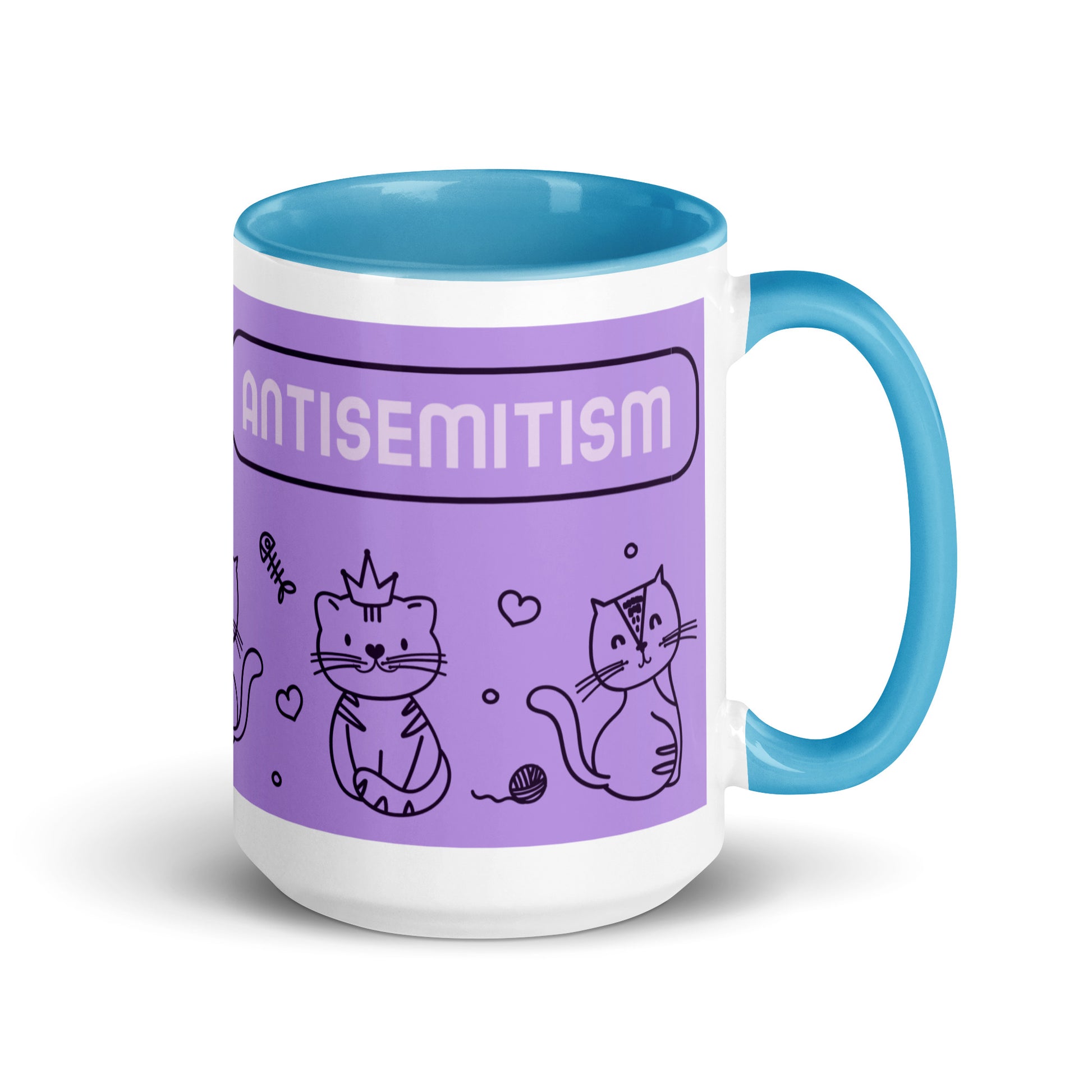 Cute Doodle Pet | Antisemitism | White Mug With Color Inside