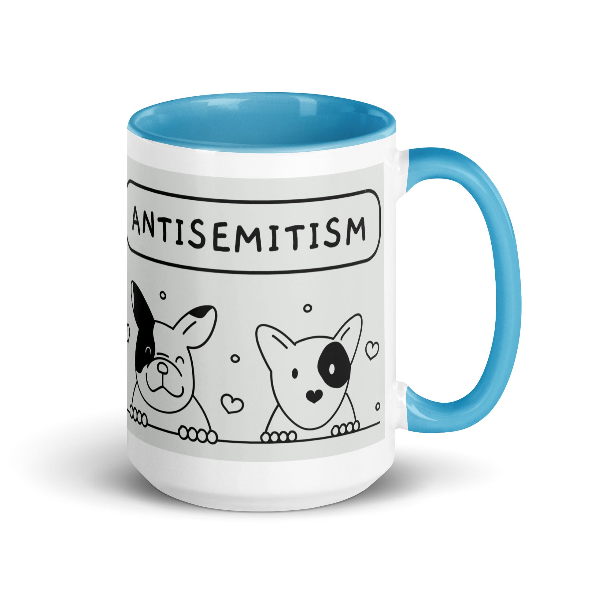 Cute Doodle Pet | Antisemitism | White Mug With Color Inside