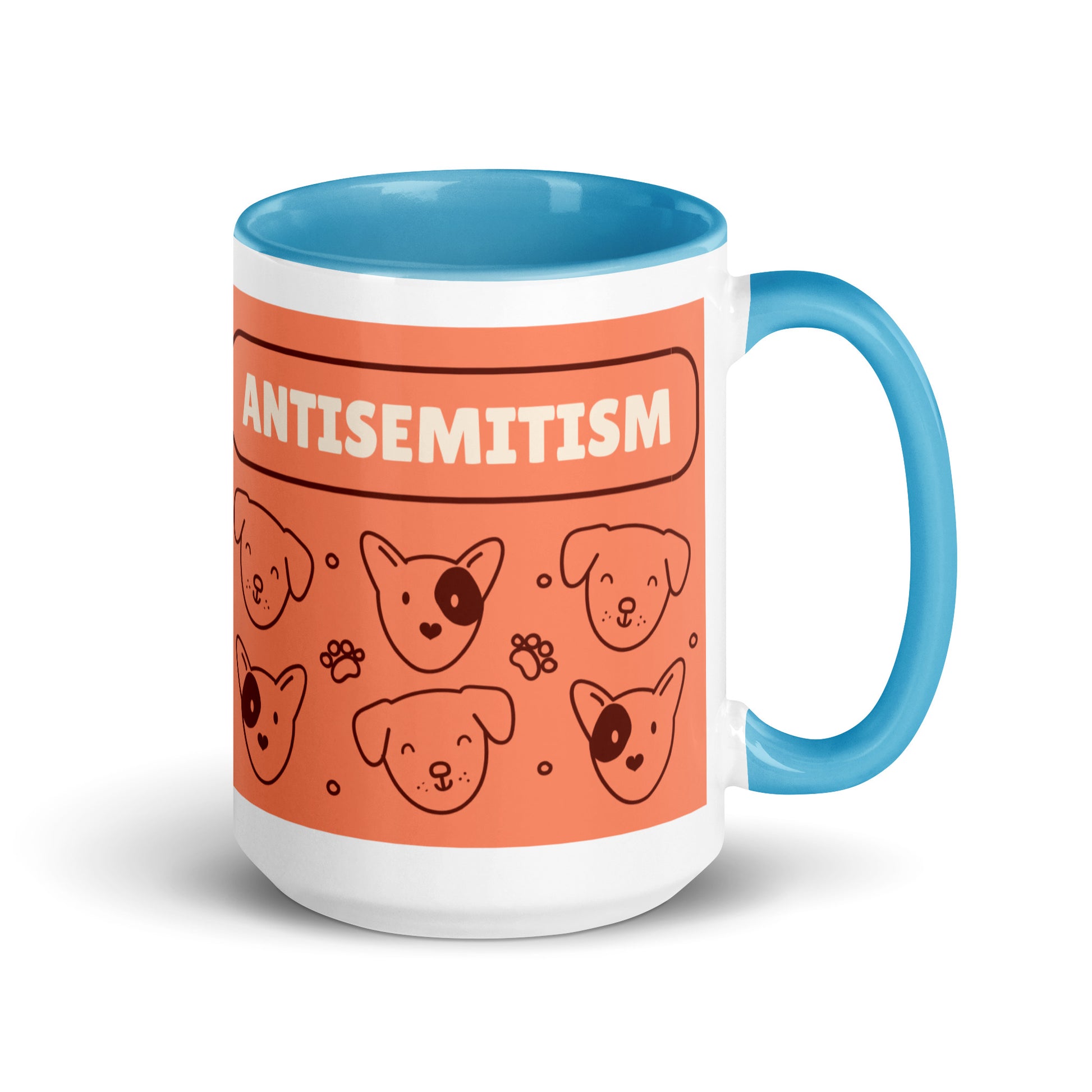 Cute Doodle Pet | Antisemitism | White Mug With Color Inside