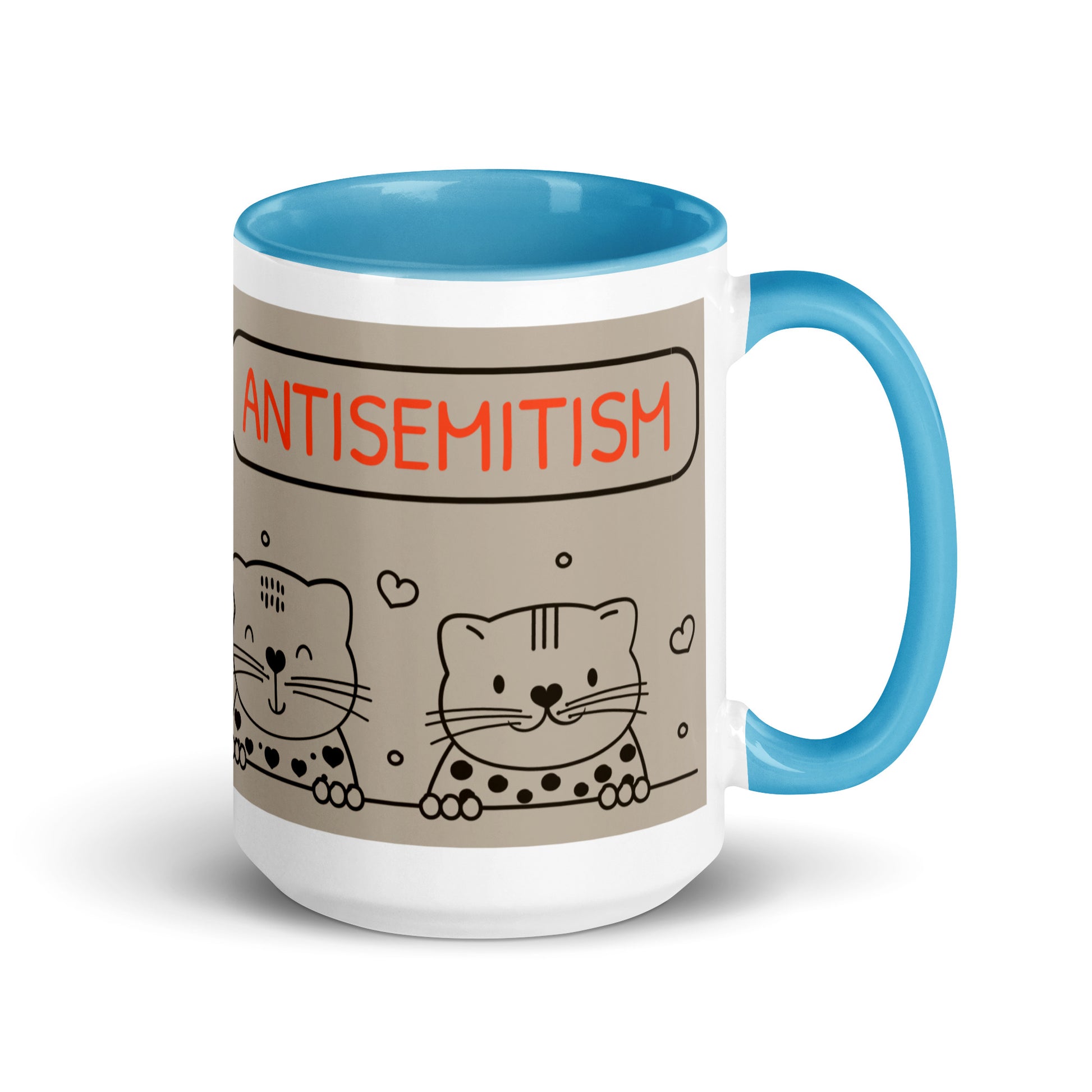 Cute Doodle Pet | Antisemitism | White Mug With Color Inside