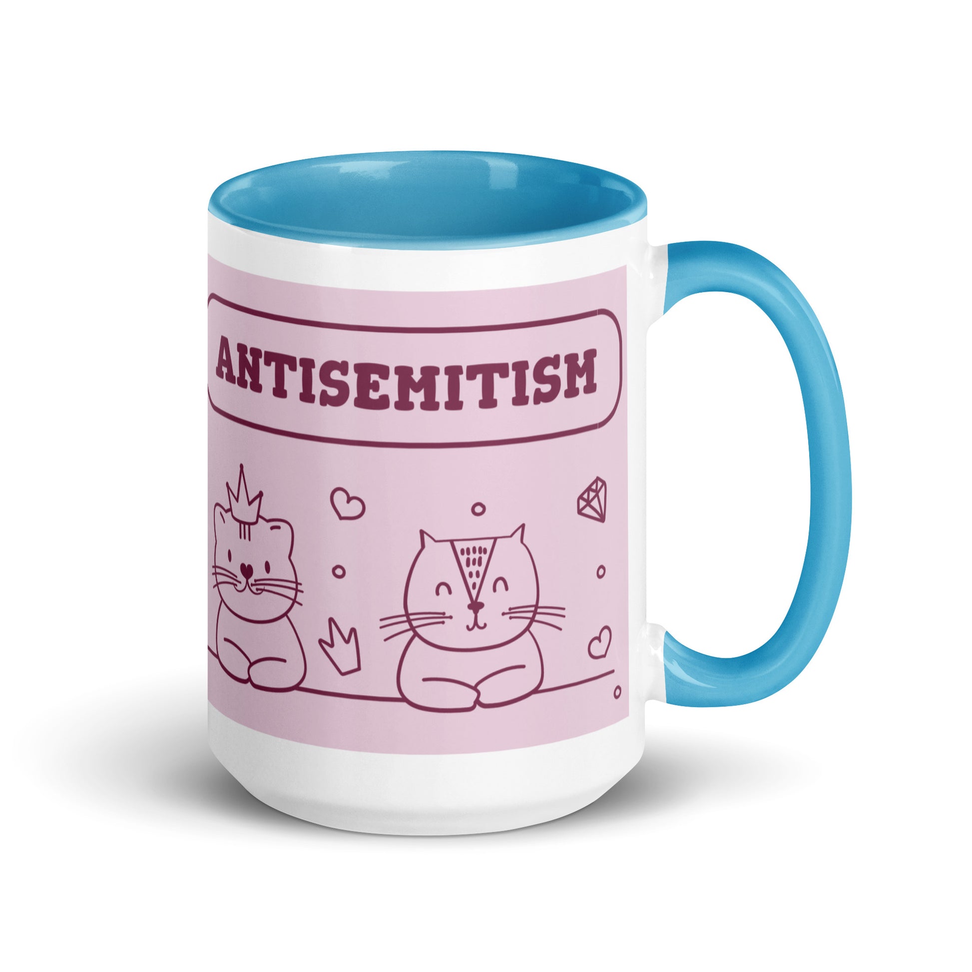 Cute Doodle Pet | Antisemitism | White Mug With Color Inside