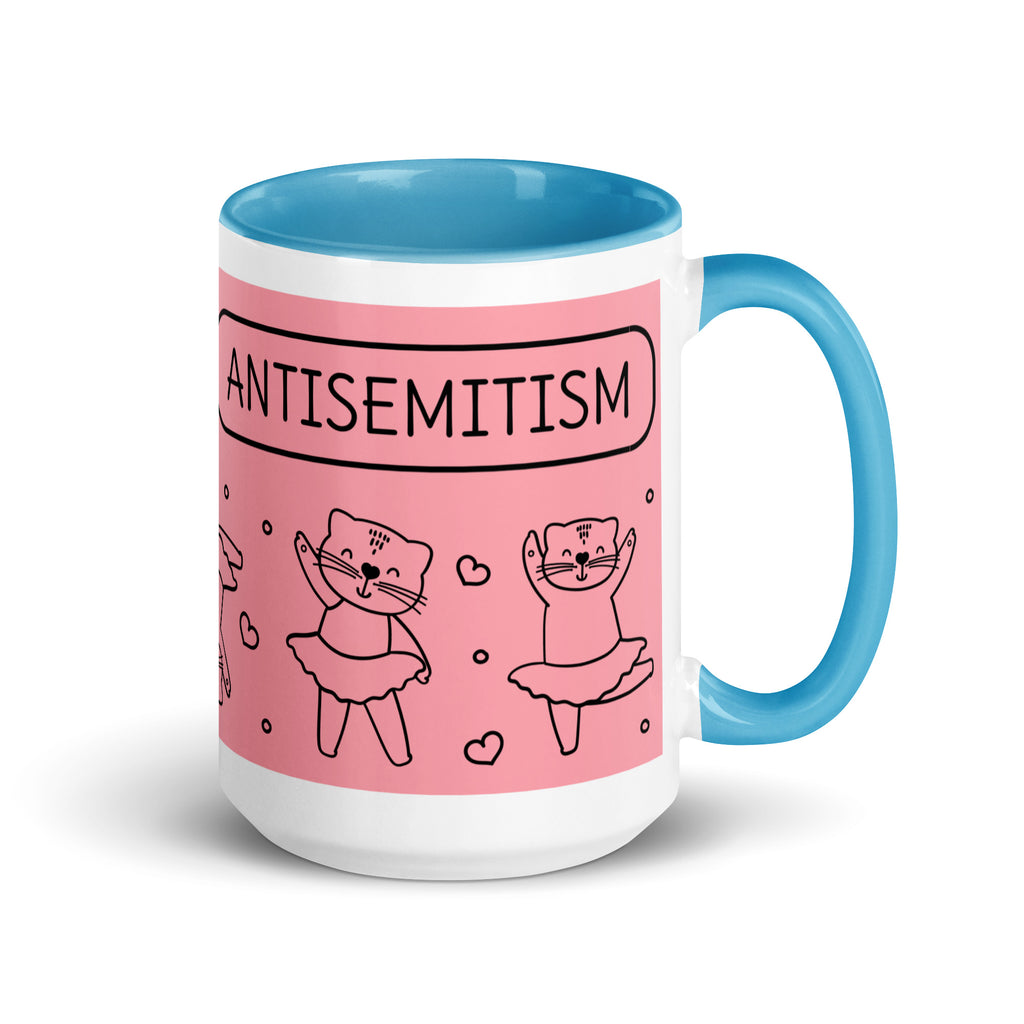 Cute Doodle Pet | Antisemitism | White Mug With Color Inside