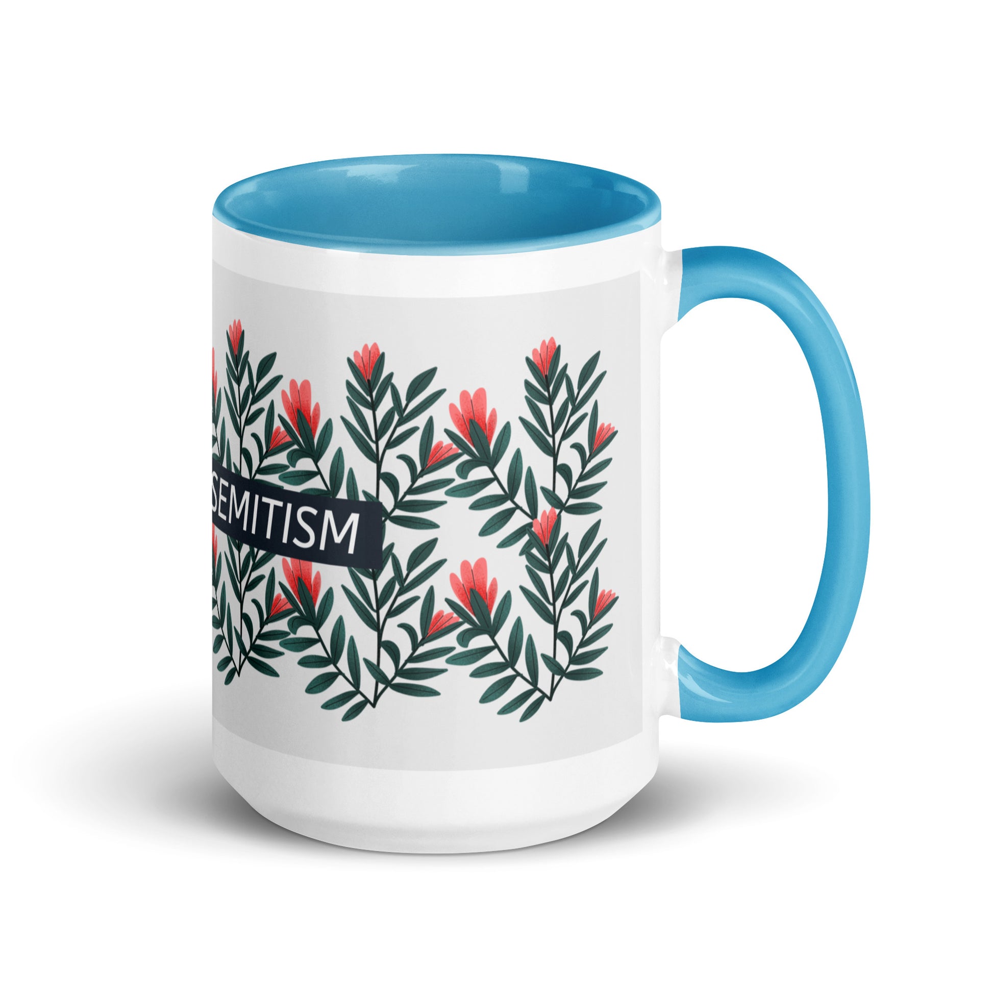 Flower Anthem | Antisemitism | White Mug With Color Inside