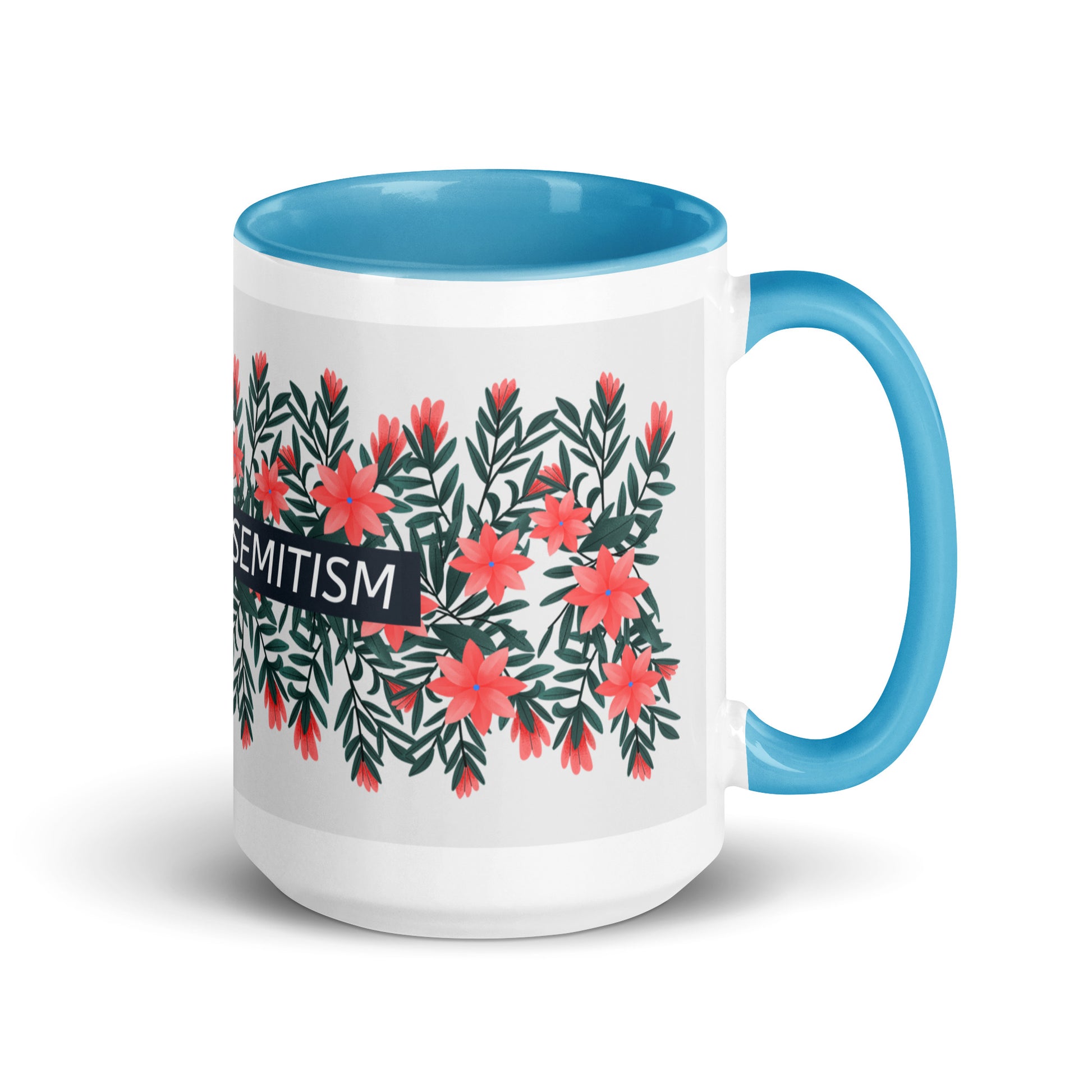 Flower Anthem | Antisemitism | White Mug With Color Inside