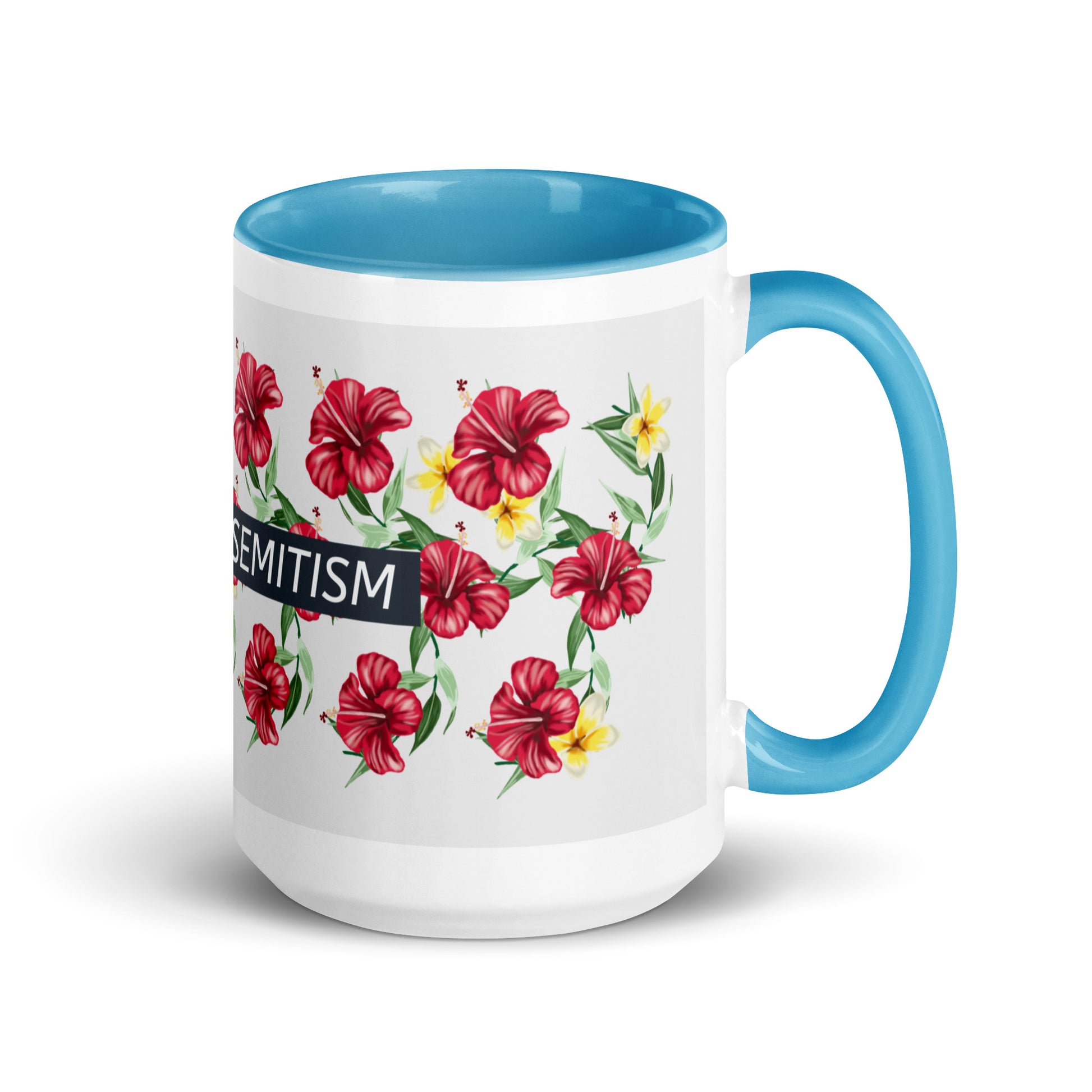 Flower Anthem | Antisemitism | White Mug With Color Inside