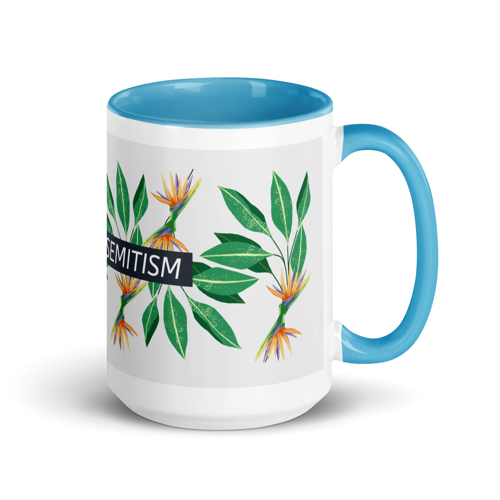 Flower Anthem | Antisemitism | White Mug With Color Inside