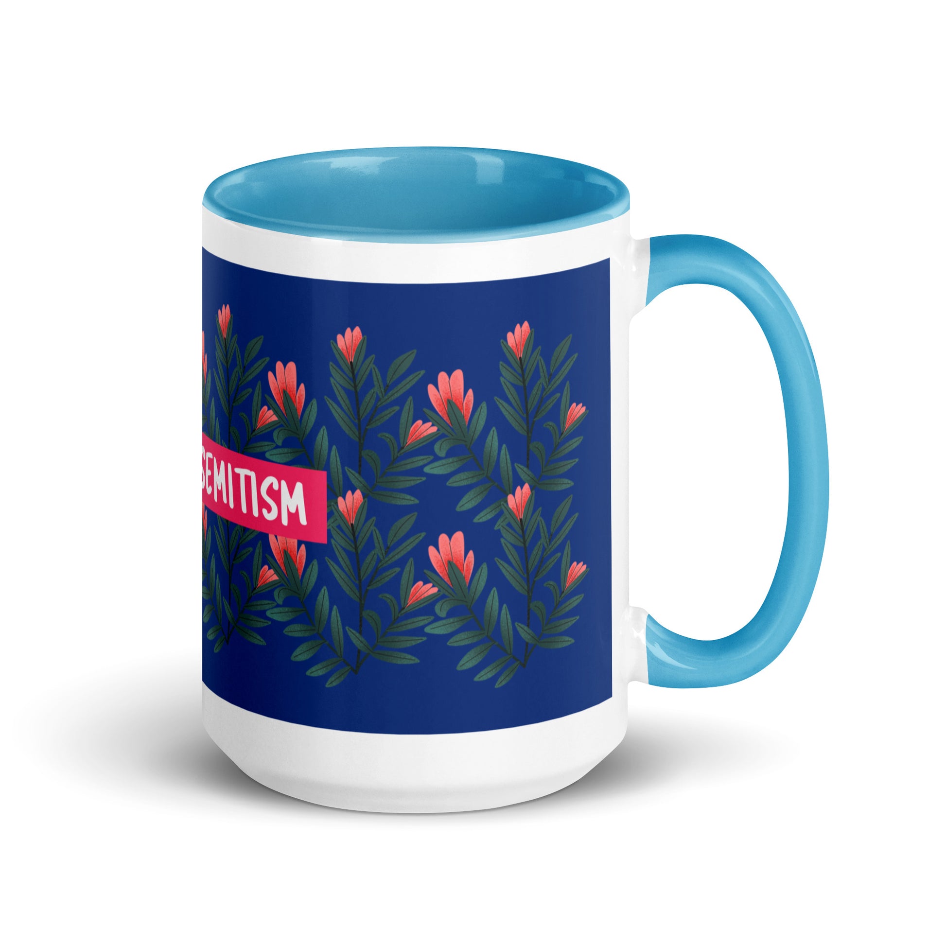 Flower Anthem | Antisemitism | White Mug With Color Inside