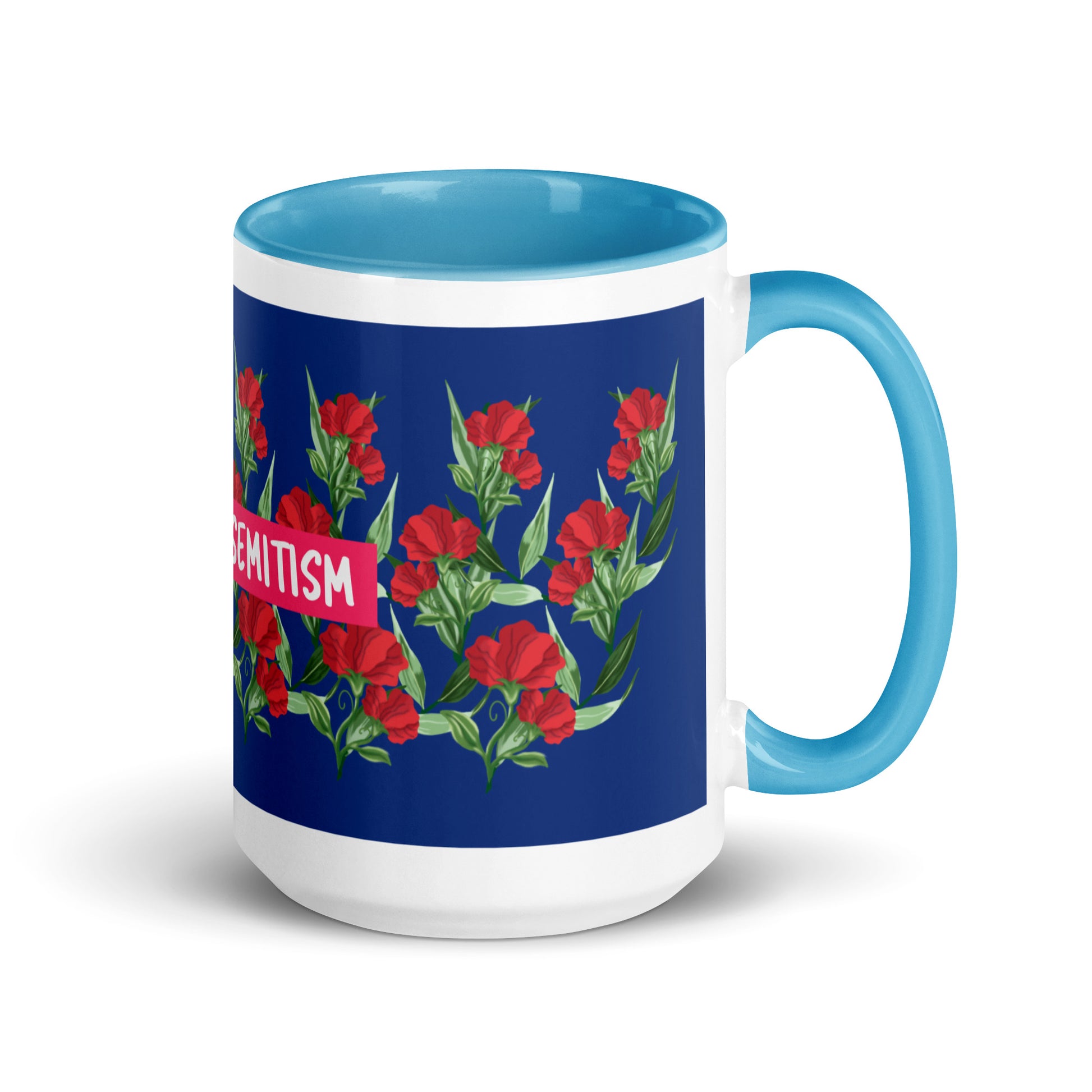 Flower Anthem | Antisemitism | White Mug With Color Inside