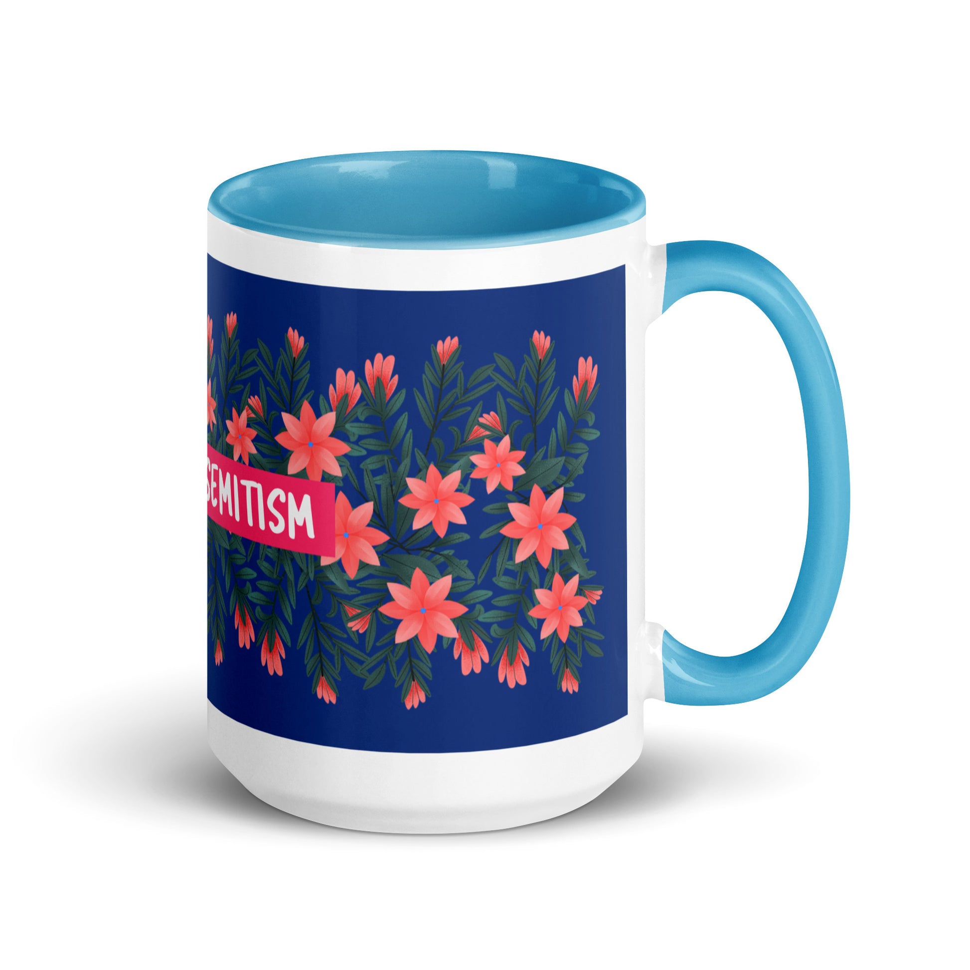 Flower Anthem | Antisemitism | White Mug With Color Inside