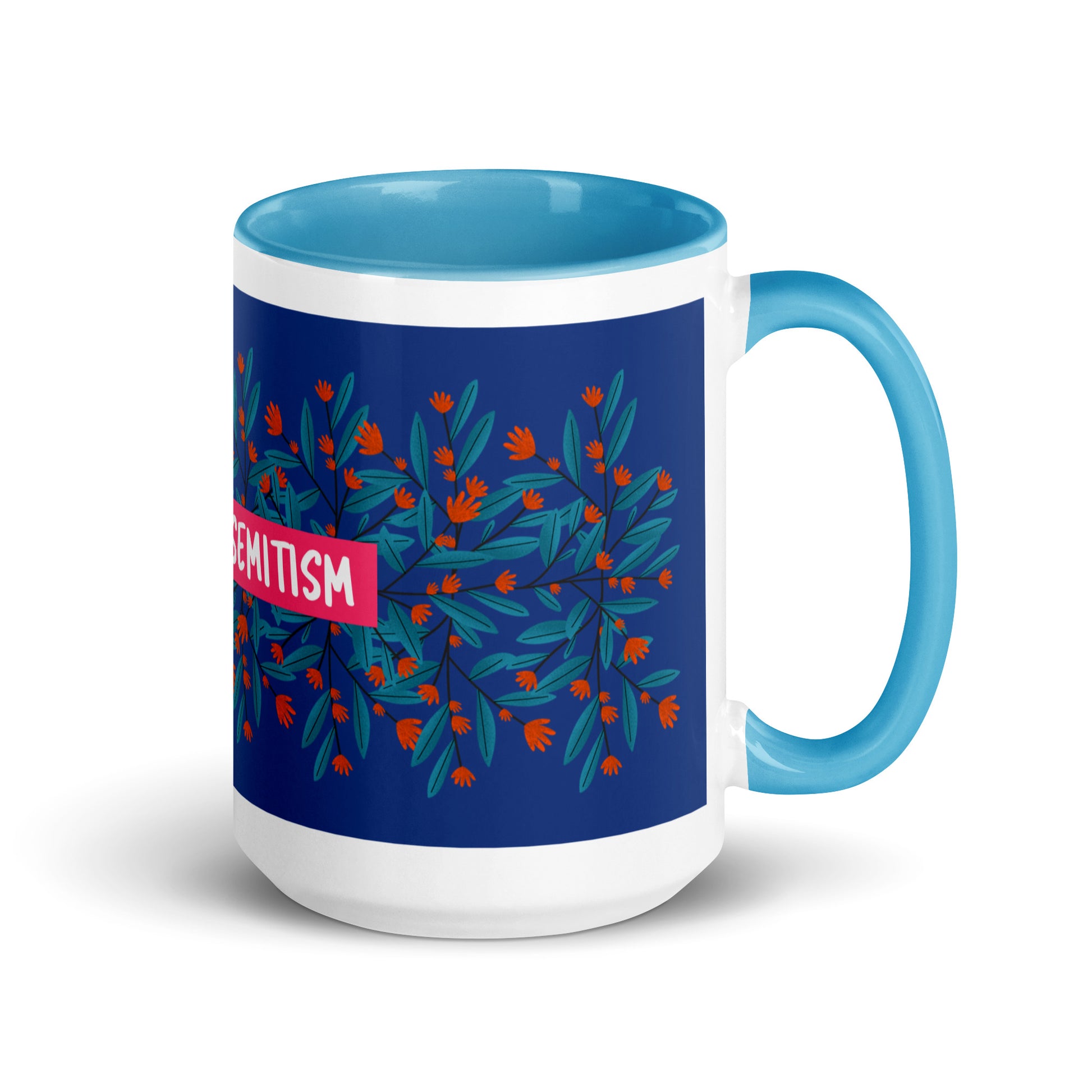Flower Anthem | Antisemitism | White Mug With Color Inside