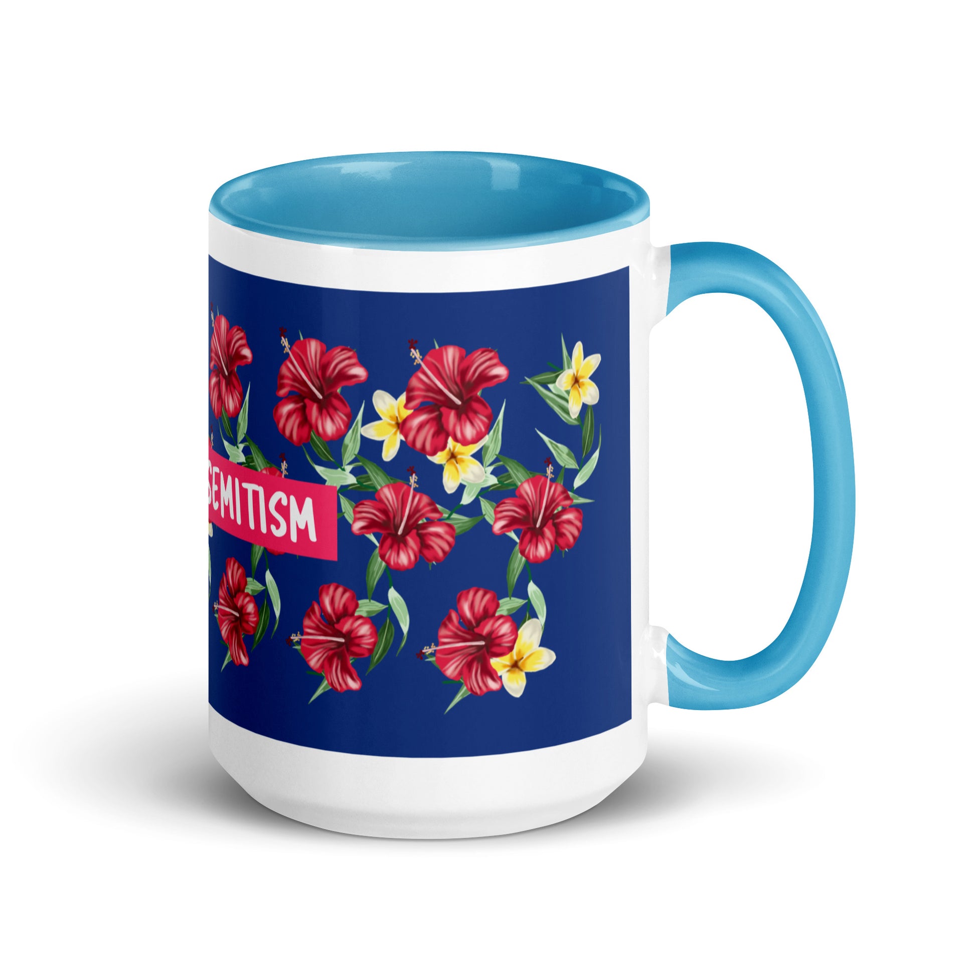 Flower Anthem | Antisemitism | White Mug With Color Inside